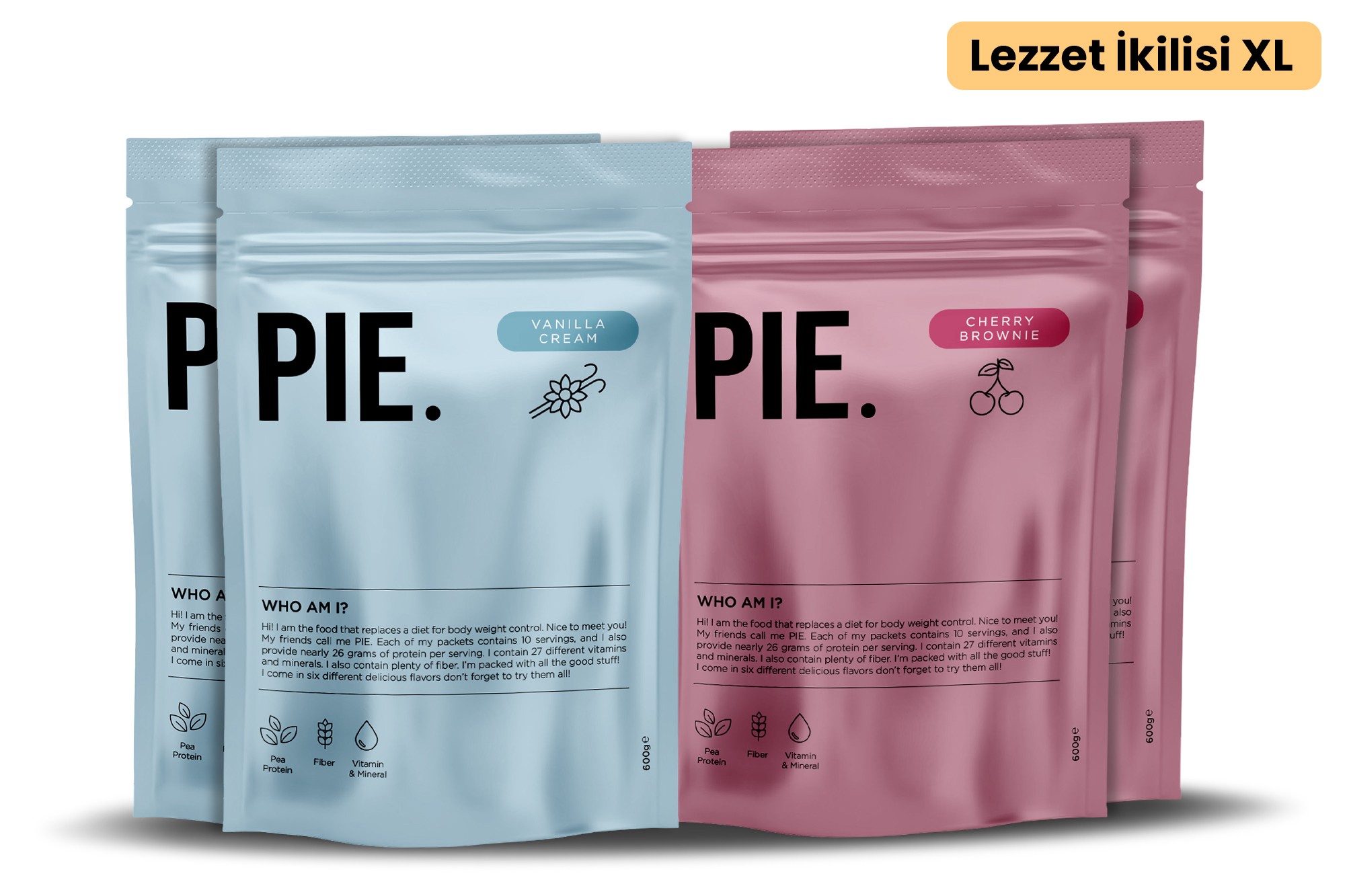 Lezzet İkilisi XL (40 öğün) | 2 Vanilla Cream 2 Cherry Brownie