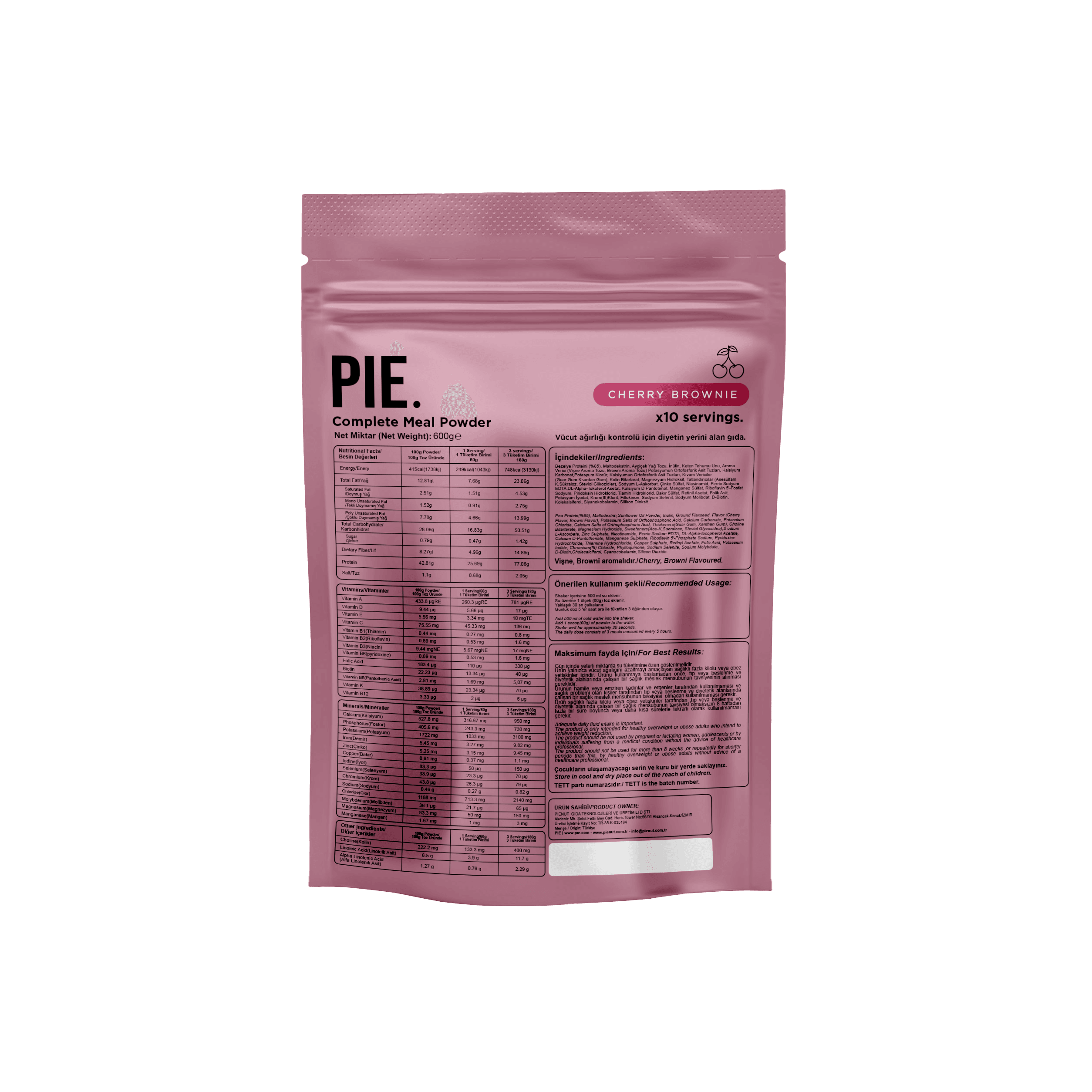 PIE. Öğün Tozu Cherry Brownie