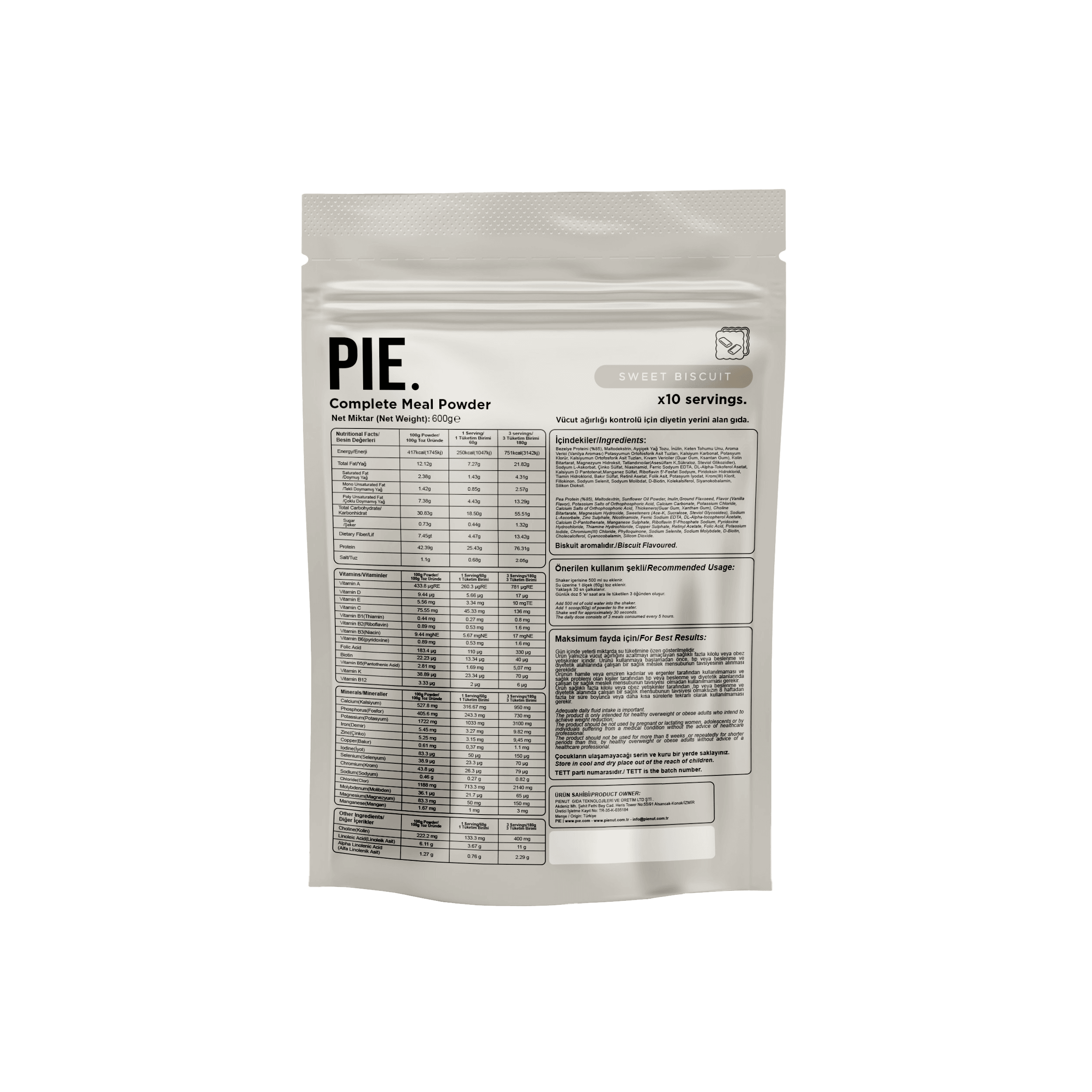 PIE. Öğün Tozu Sweet Buscuit