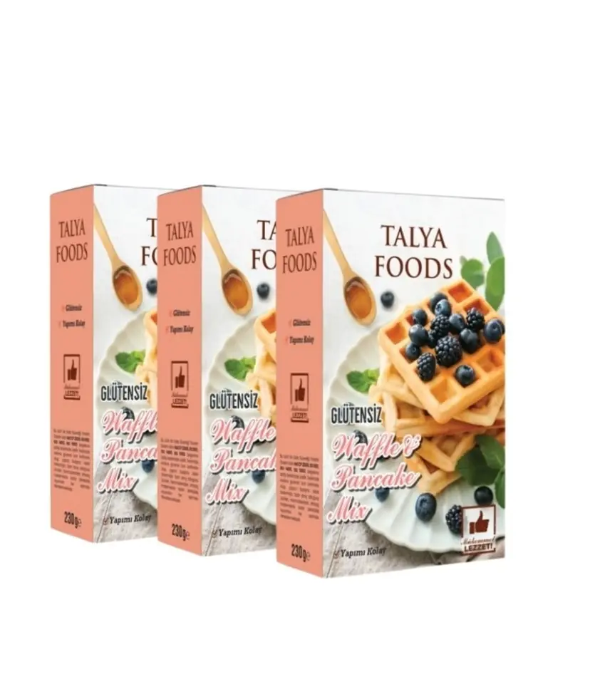 Talya Foods Glutensiz Kolay Yap Waffle Pancake Mix 3 x 230g Avantaj Seti