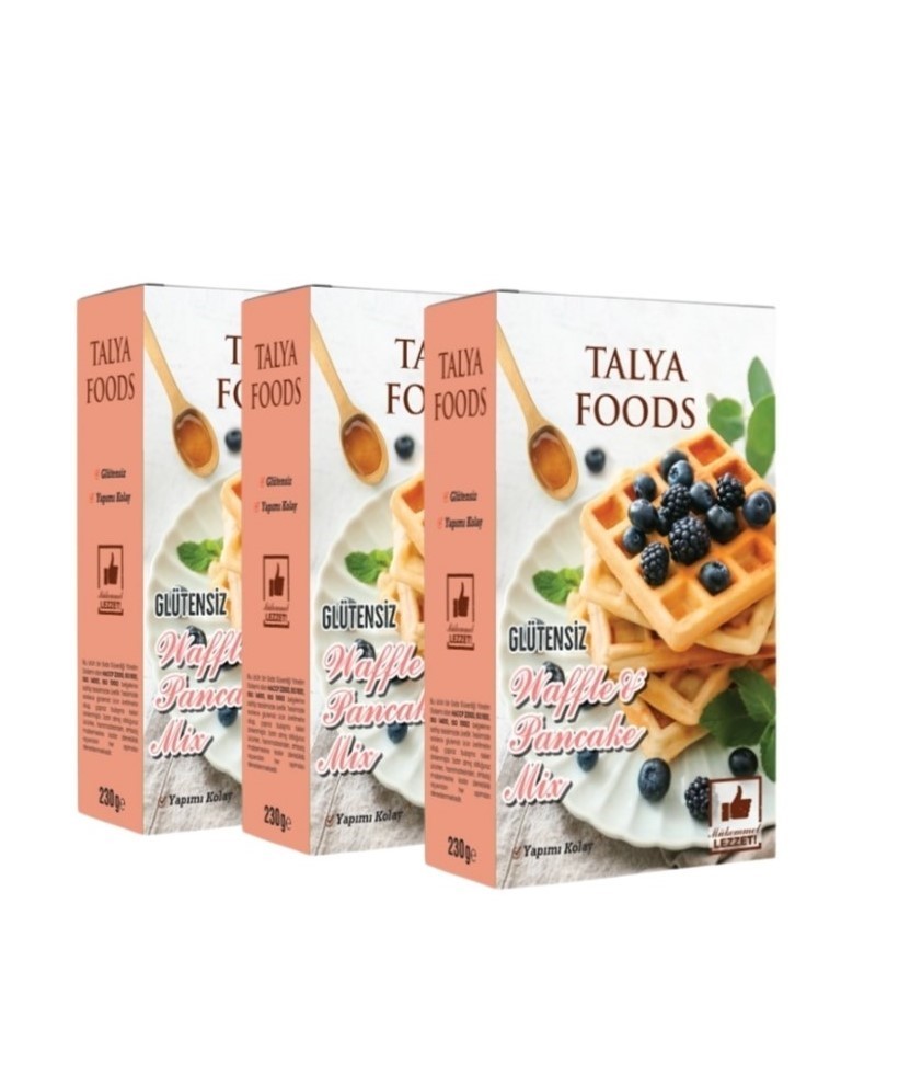 Talya Foods Glütensiz Kolay Yap Waffle & Pancake Mix 3 x 230g  Avantaj Seti 