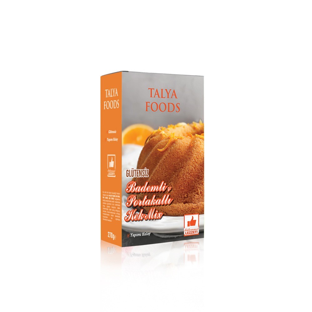 Talya Foods Glutensiz Kolay Yap Portakallı & Bademli Kek Mix 270g