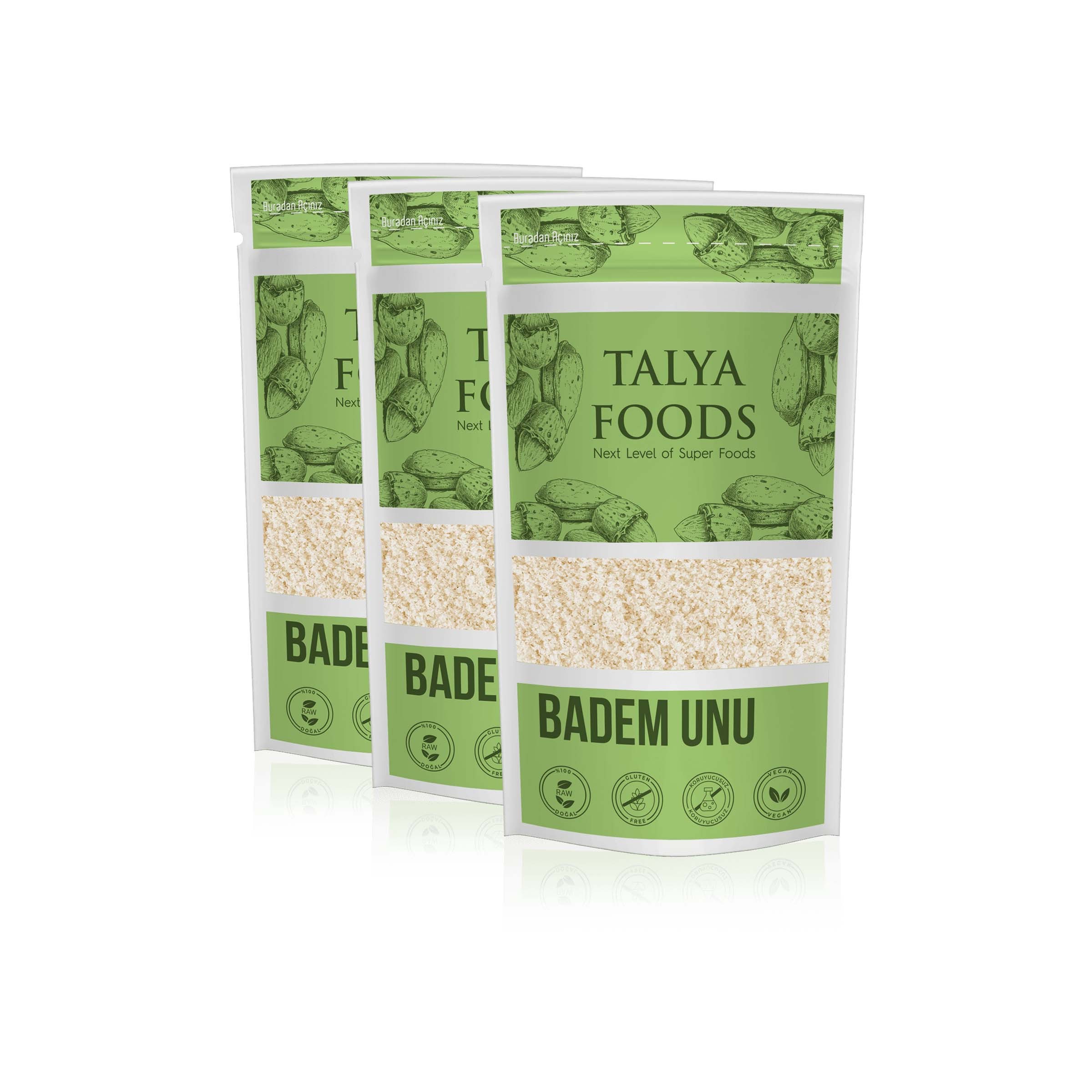 Talya Foods Zarsız Badem Unu 3 X 250 gr Avantaj Seti