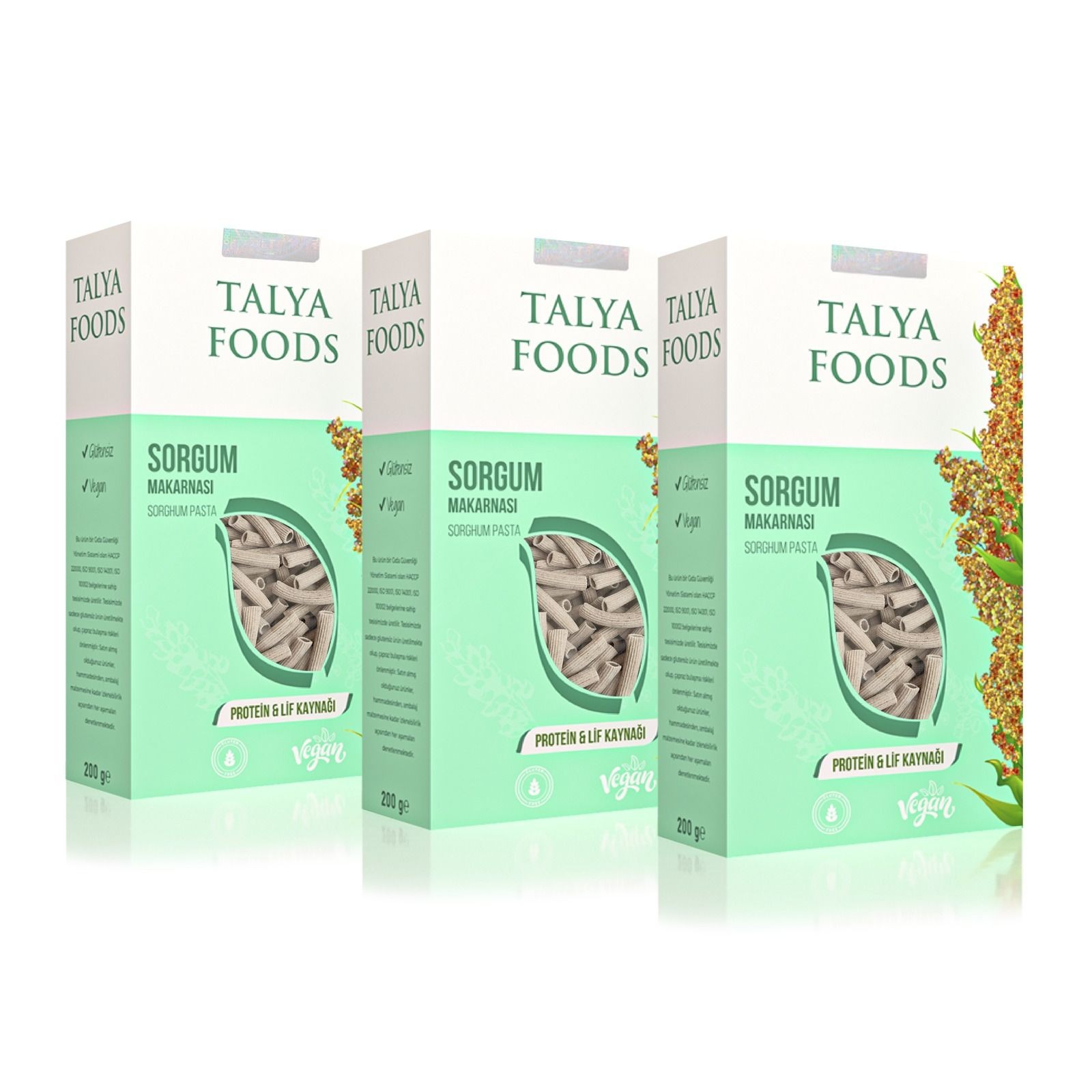 Talya Foods Glutensiz Vegan Sorgum Makarnası 3 x 200 g