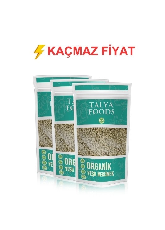 Talya Foods  Organik  Yeşil Mercimek 500 g x3