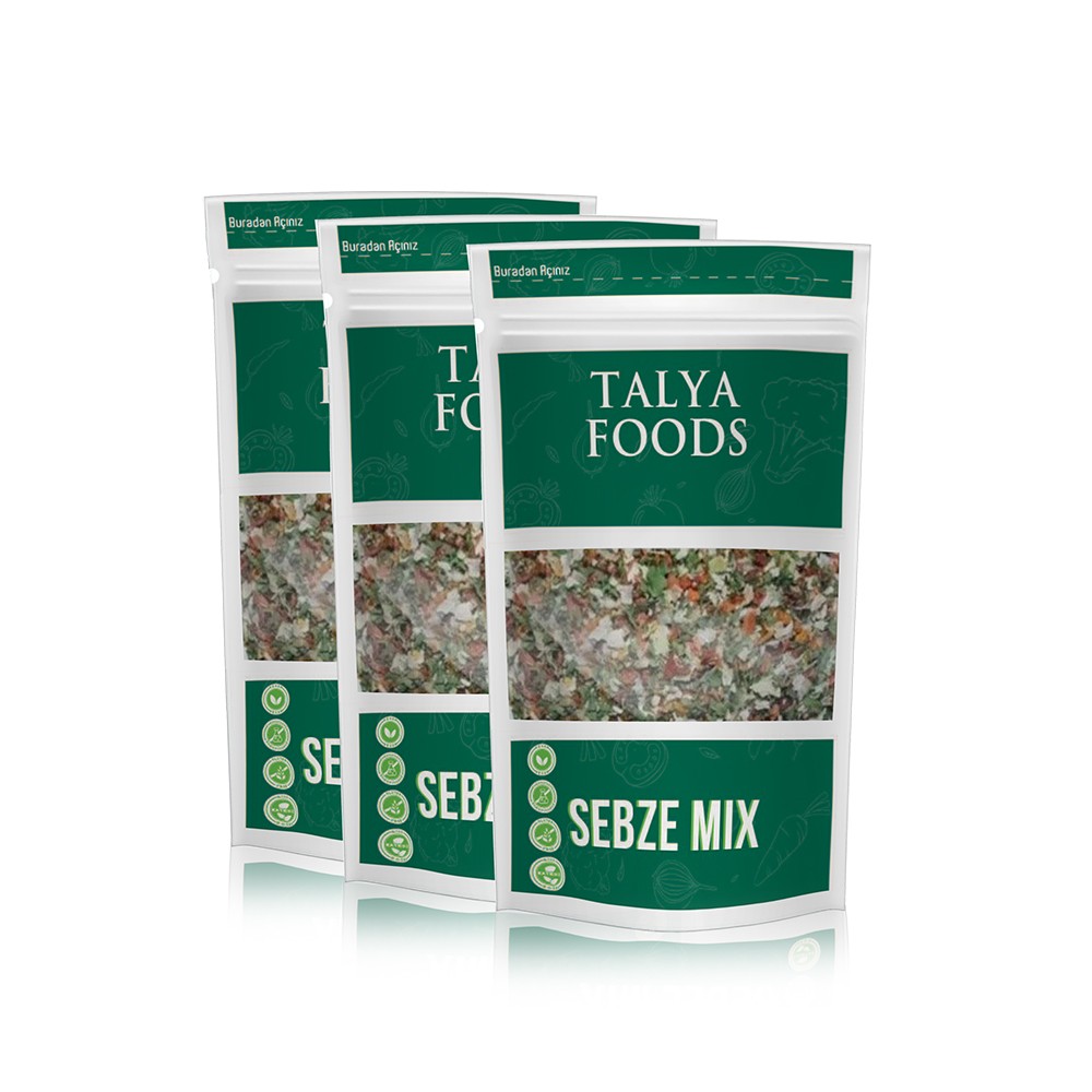 Talya Foods Glütensiz Sebze Mix Kurutulmuş Sebze 3x200g