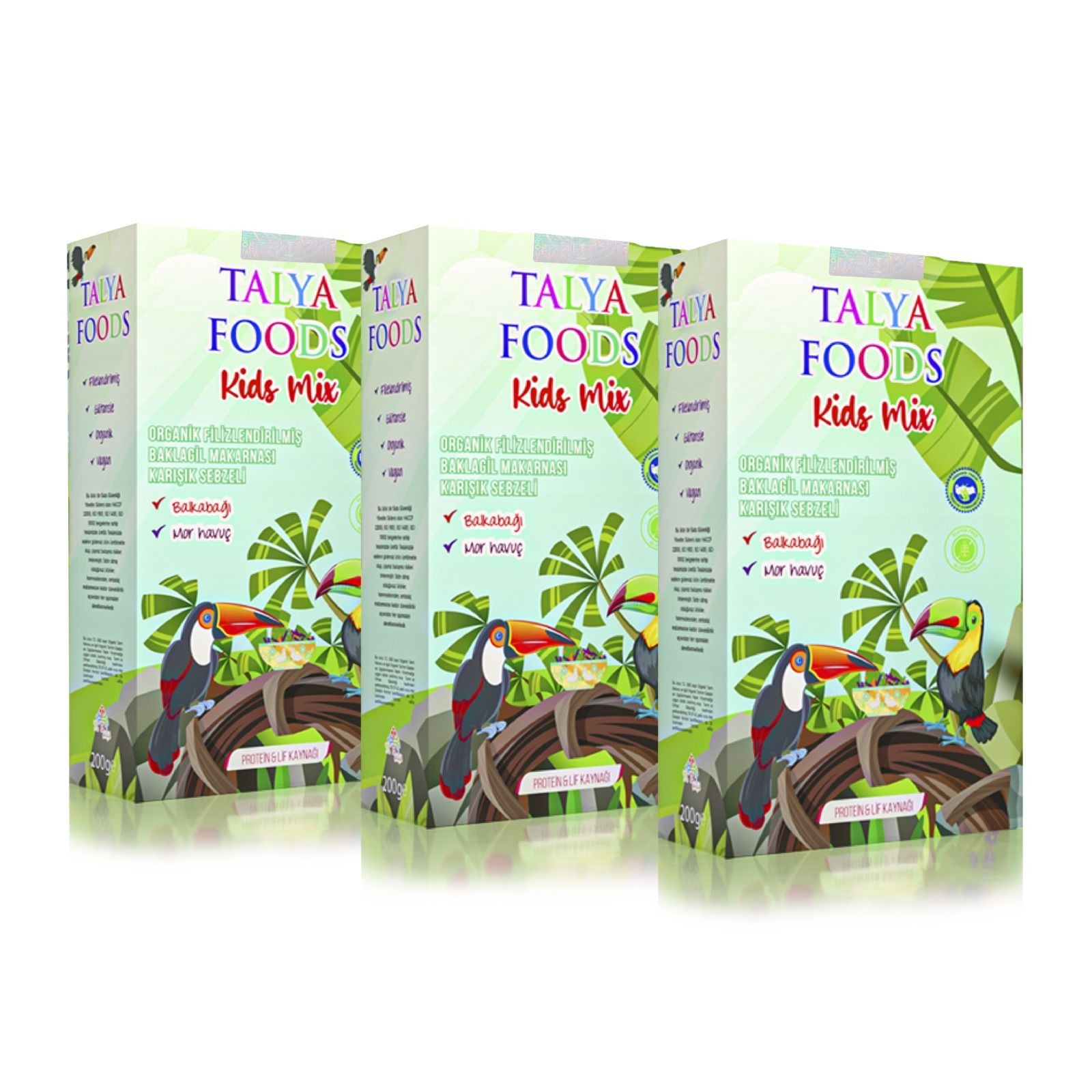 Talya Foods Glutensız Vegan Tucan Kıds Serısı 3x 200 gr