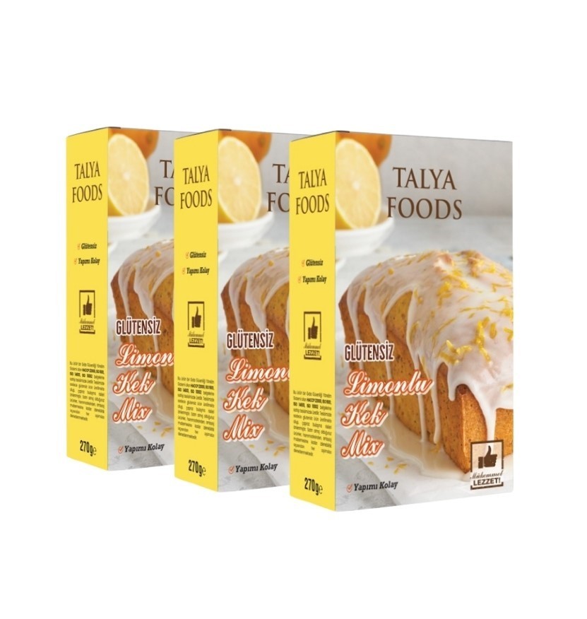 Talya Foods Glutensiz Kolay Yap Limonlu Kek Mix 3x270g Avantaj Seti 