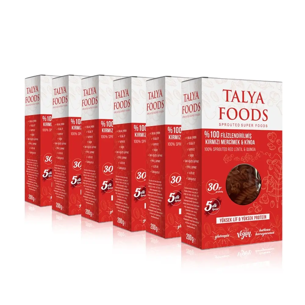 Talya Foods Kırmızı Mercimek Kinoa Makarna Set 6x200g