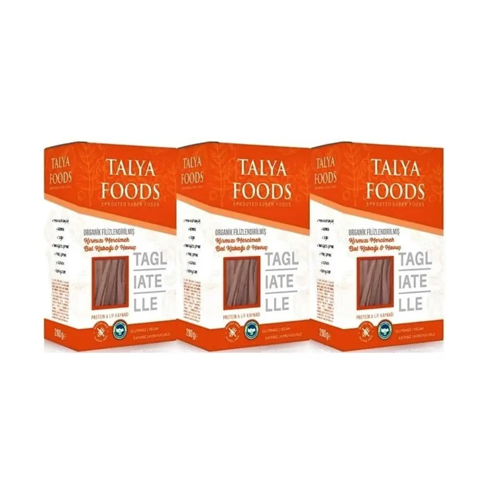 Talya Foods Filizlendirilmiş Kırmızı Mercimek Bal Kabağı Havuç 3x200 g
