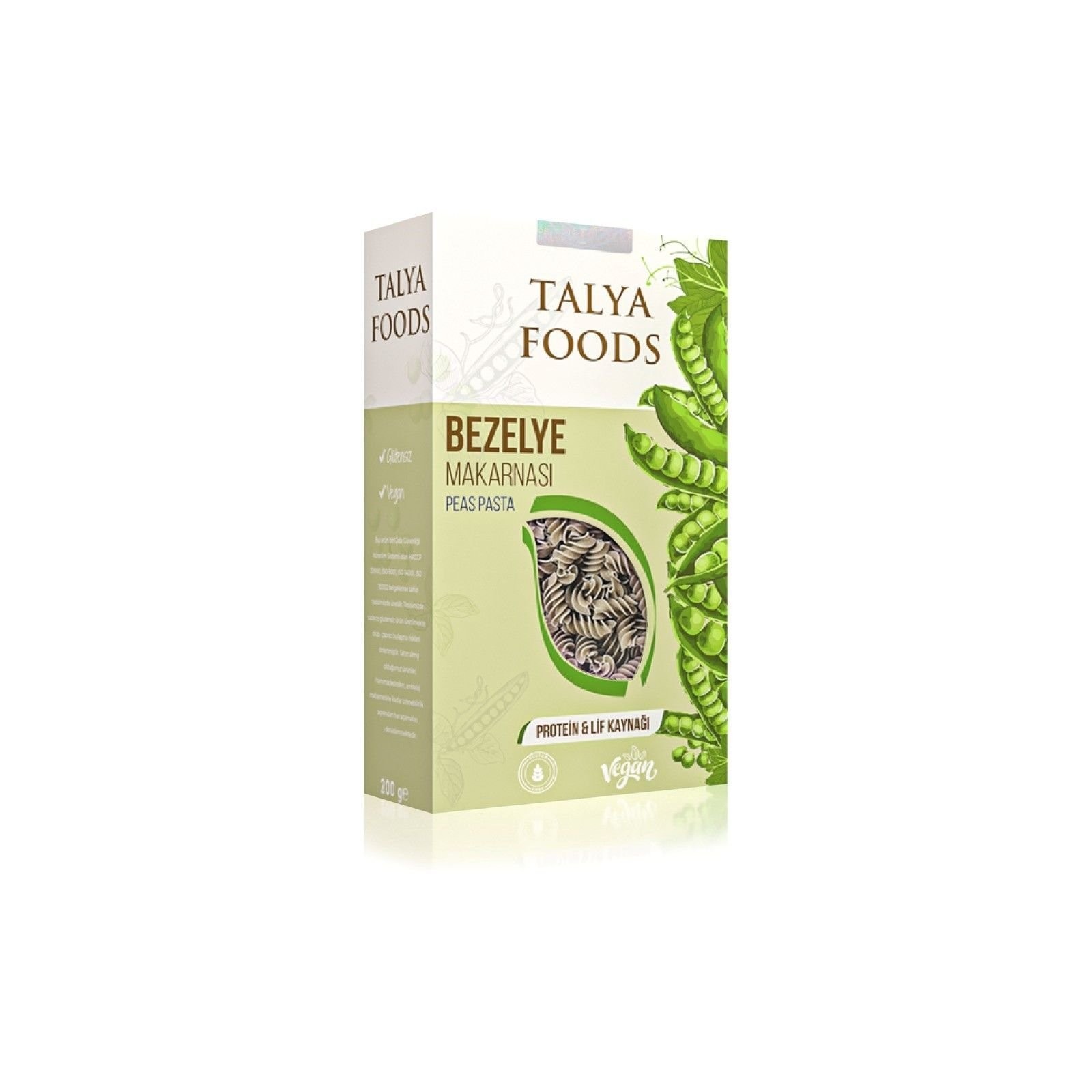 Talya Foods Glutensiz & Vegan Bezelye Makarnası 200 g