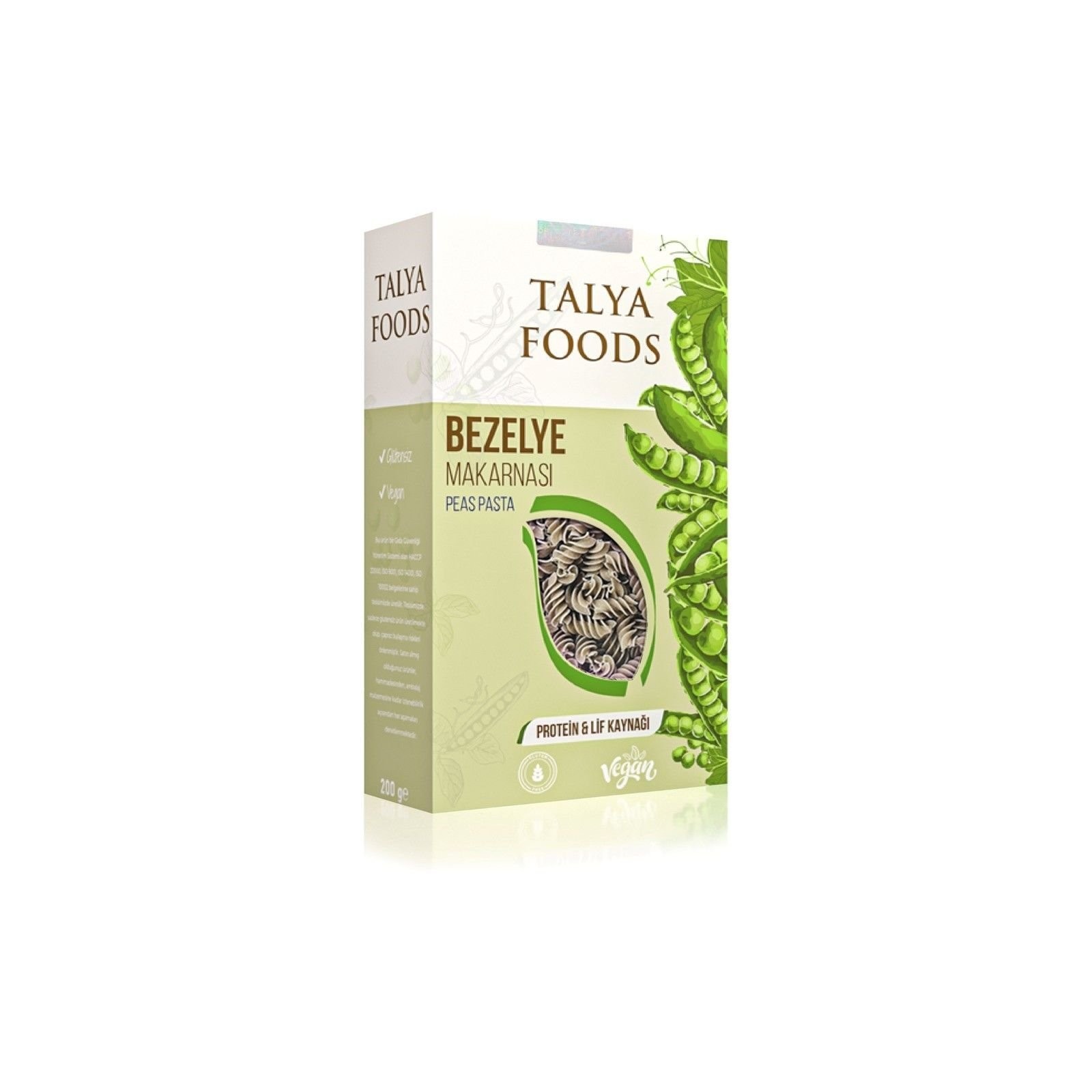 Talya Foods Glutensiz & Vegan Bezelye Makarnası 200g