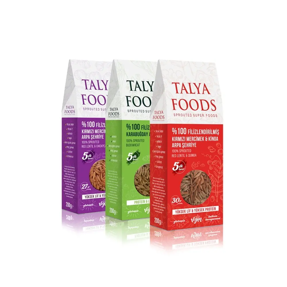 Talya Foods Glutensiz Filizlendirilmiş Klasik Şehriye Set 3x200g