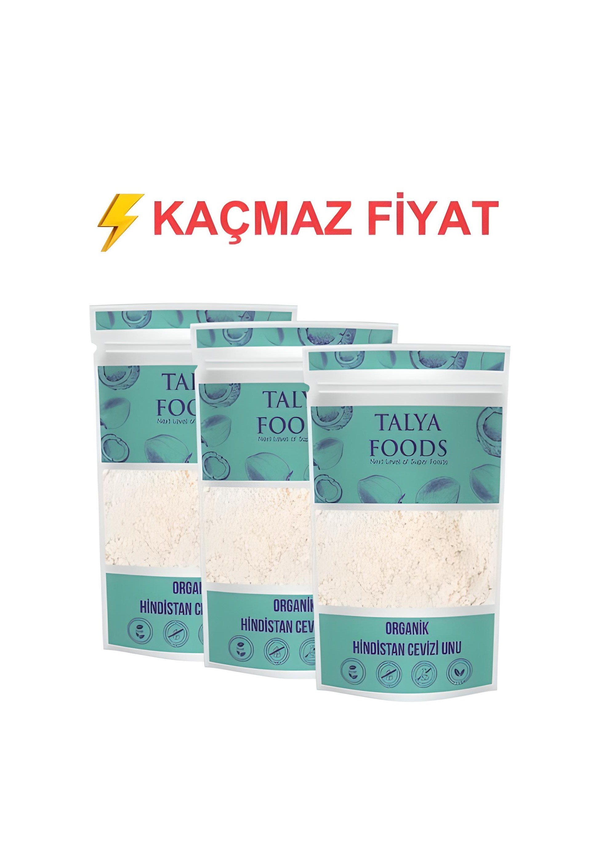 Talya Foods Organik Hindistan Cevizi Unu 3 X 400 g Avantaj Seti