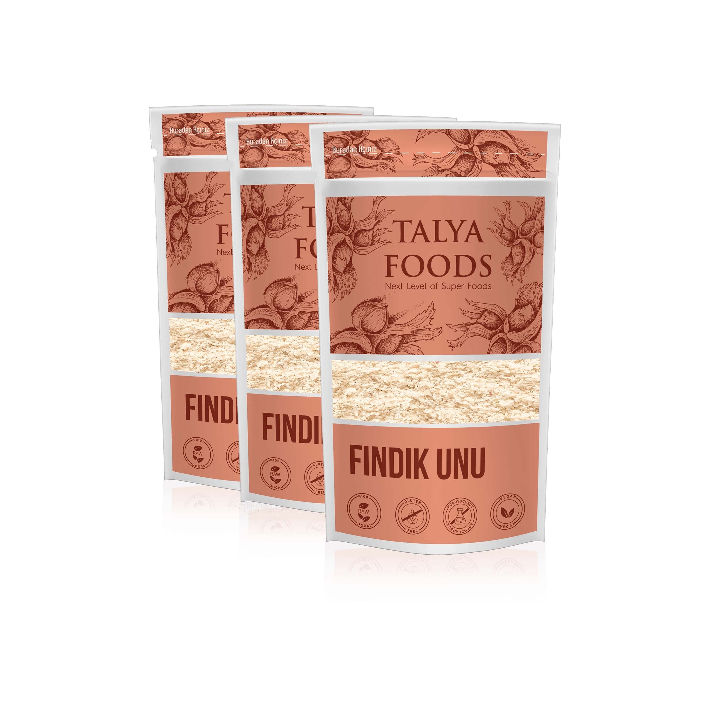 Talya Foods Glutensiz Zarsız Fındık Unu 3 X 250 g Avantaj Seti