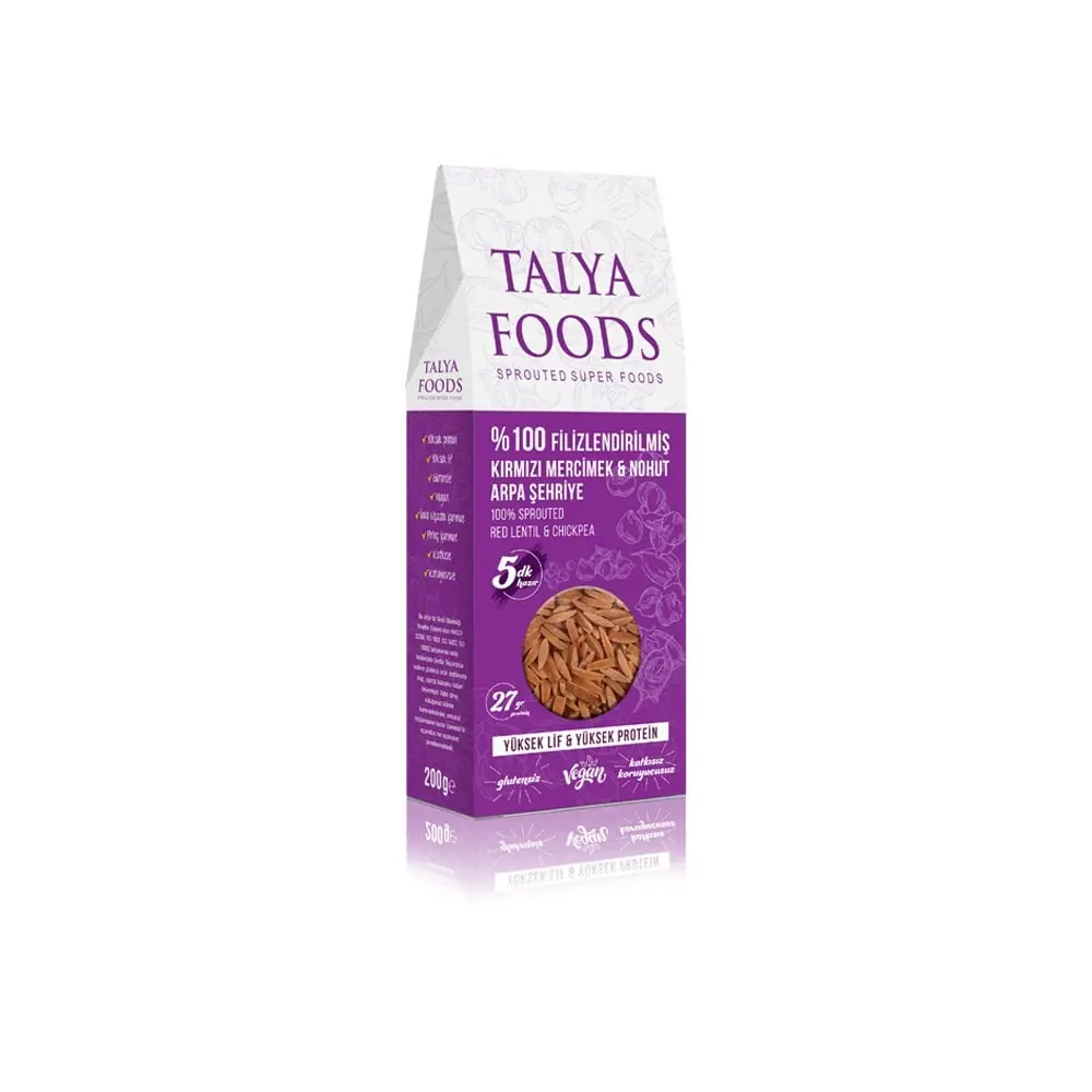 Talya Foods Filizlendirilmiş Kırmızı Mercimek Nohut Arpa Şehriye 200g