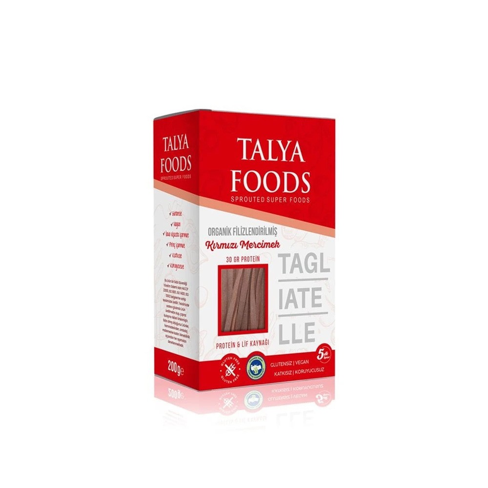 Talya Foods Filizlendirilmiş Kırmızı Mercimek Tagliatelle 200g