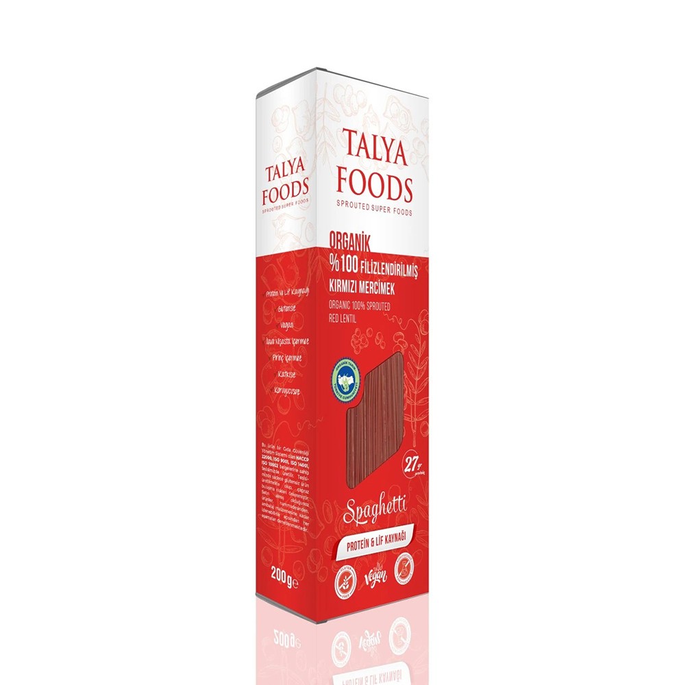 Talya Foods Filizlendirilmiş Kırmızı Mercimek Spaghetti 200g