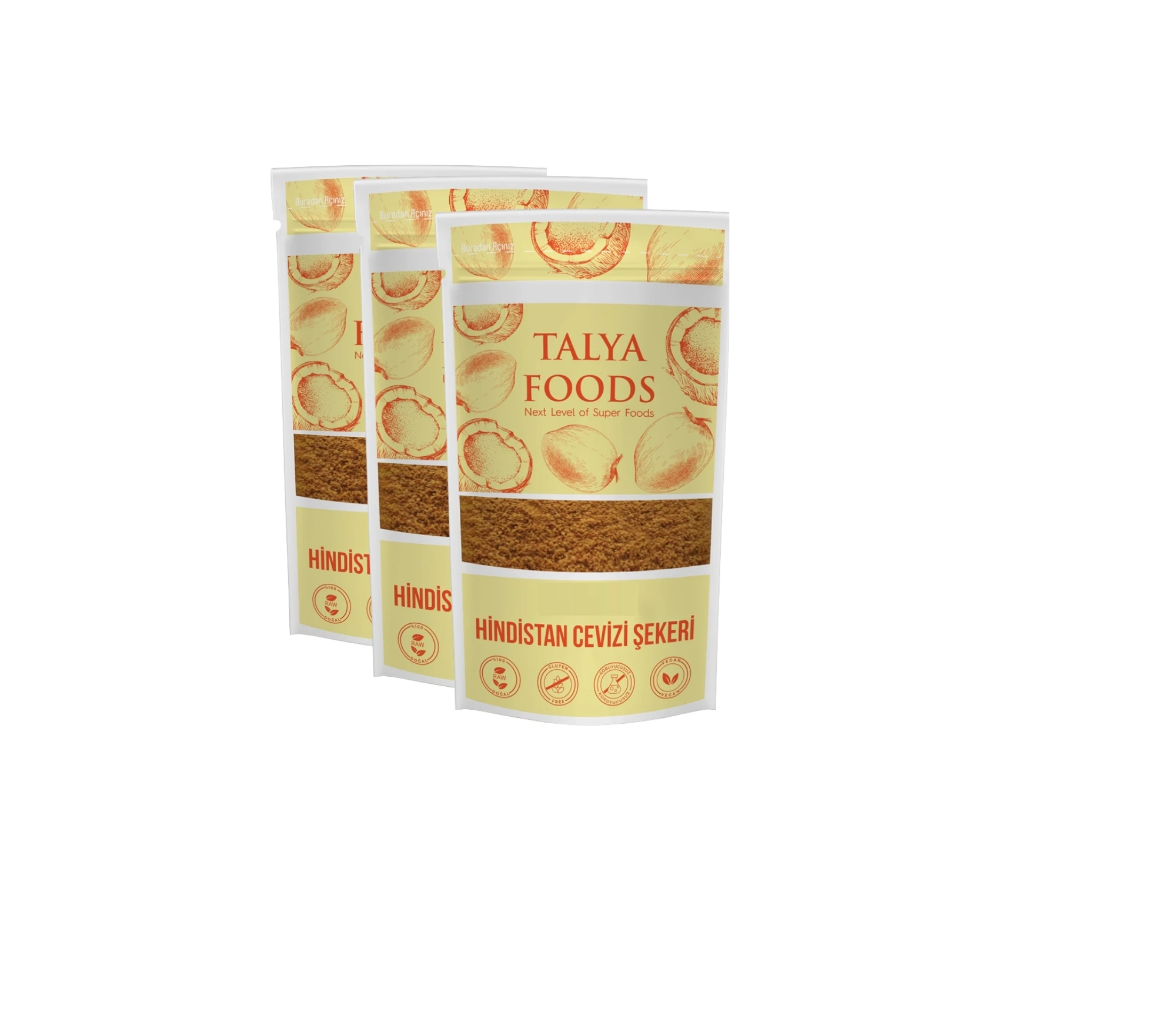 Talya Foods Hindistan Cevizi Şekeri 3x250g Avantaj Seti