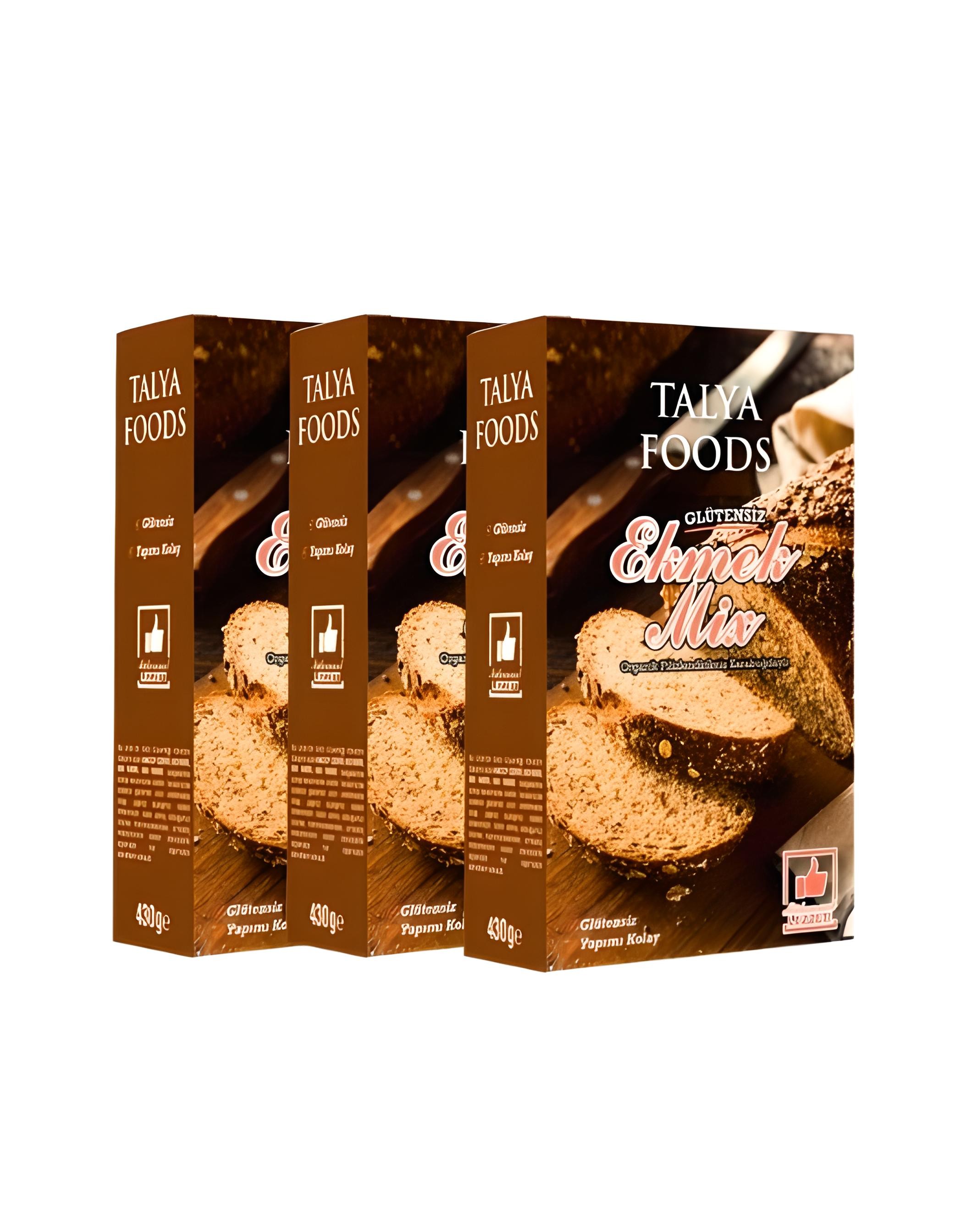 Talya Foods Glütensiz Ekmek Mix 3 X430 gr Kaçmaz Fiyat  Avantaj Seti