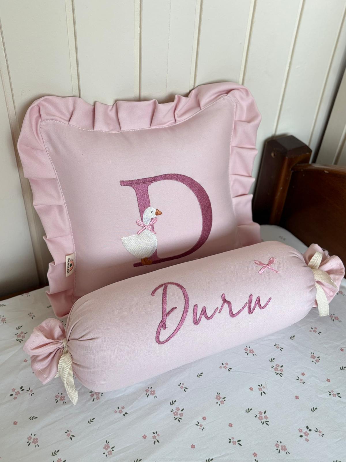 DEKORATİF 2'Lİ TAKIM YASTIK ÖRDEK BLUSH GARDEN - PUDRA GÜLKURUSU