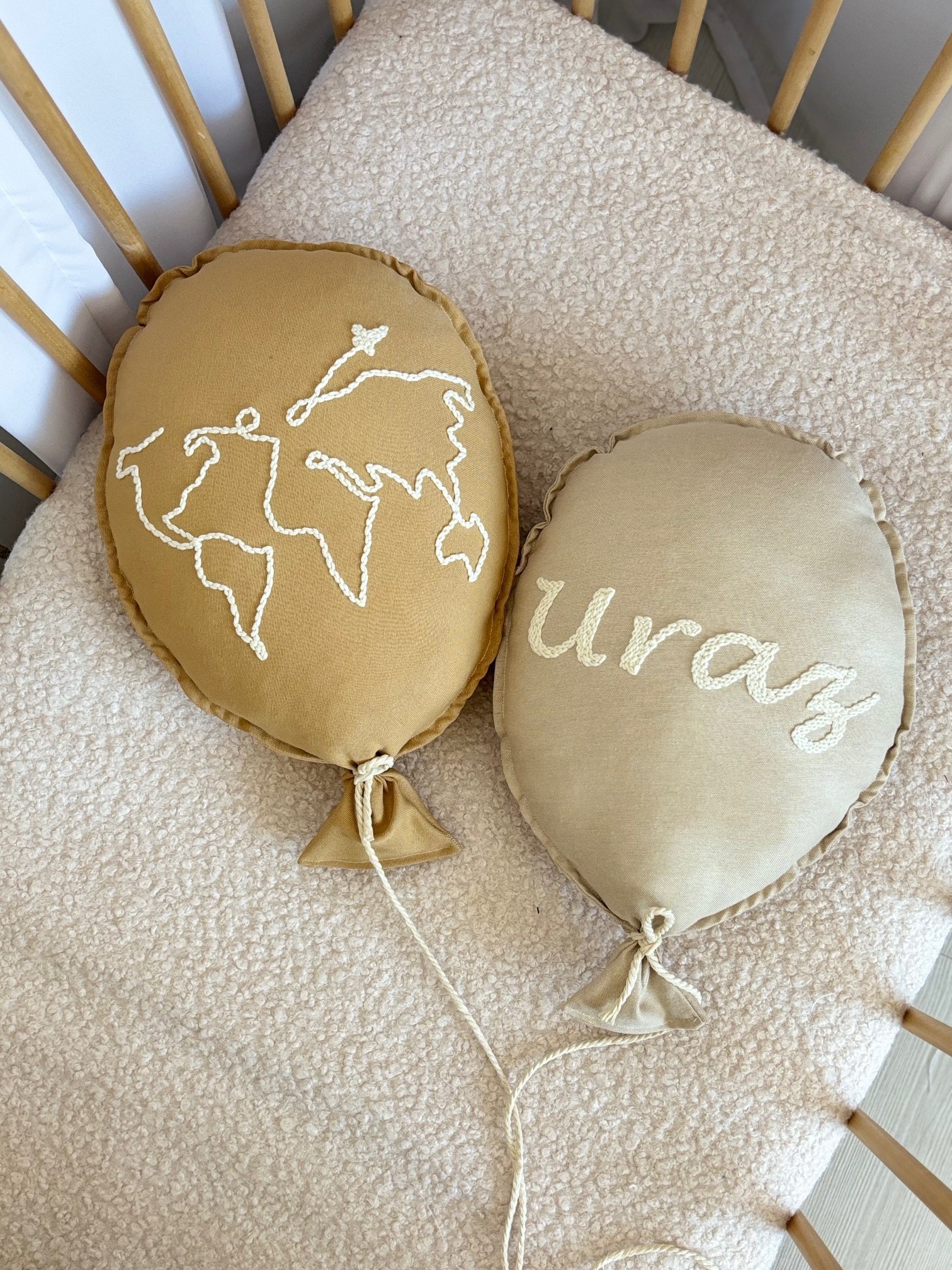 DÜNYA HARİTASI 2’LI BALON TAKIMI - bej hardal