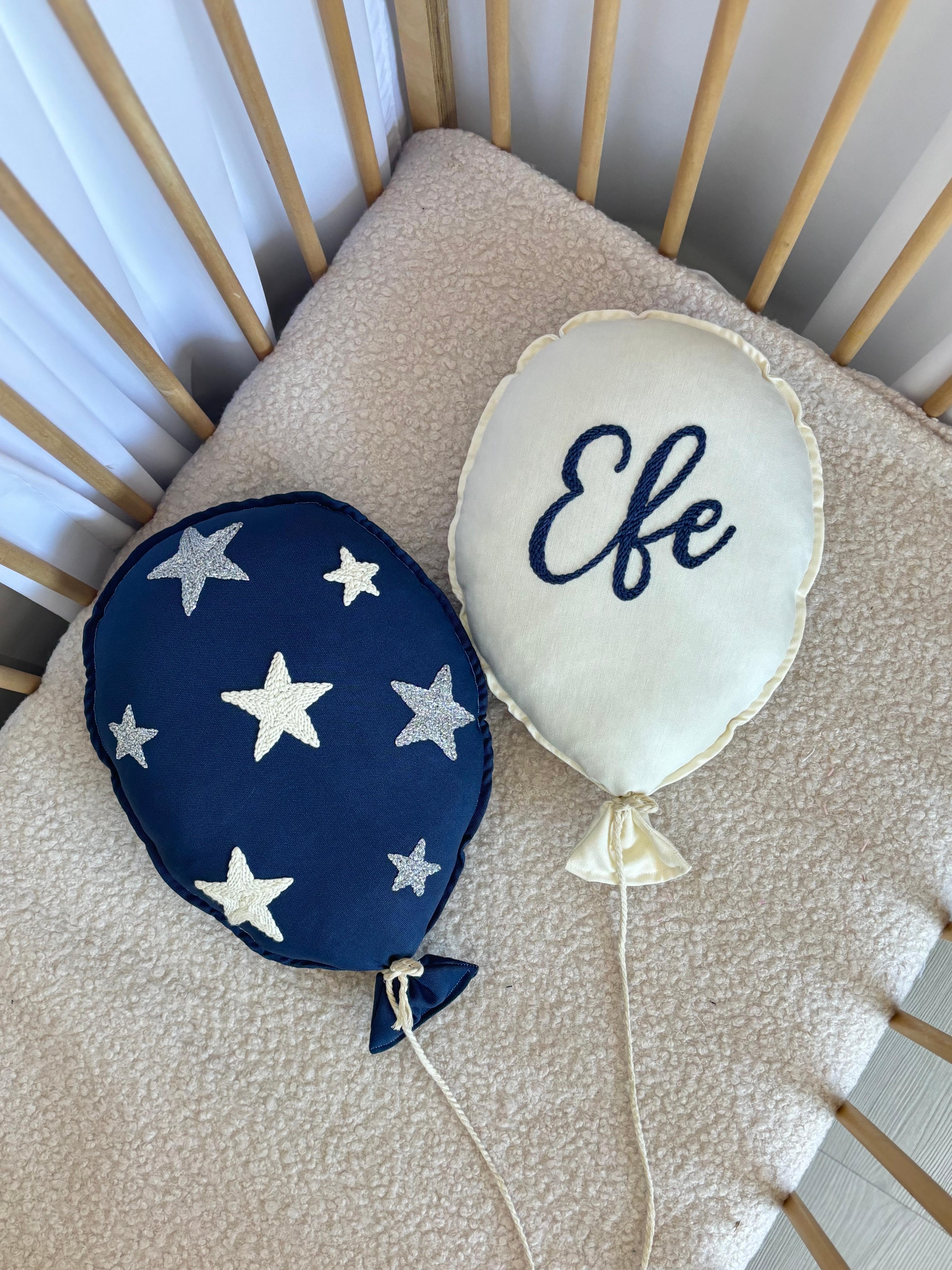 BÜYÜK YILDIZLI 2’Li BALON TAKIMI - Lacivert ekru gri simli