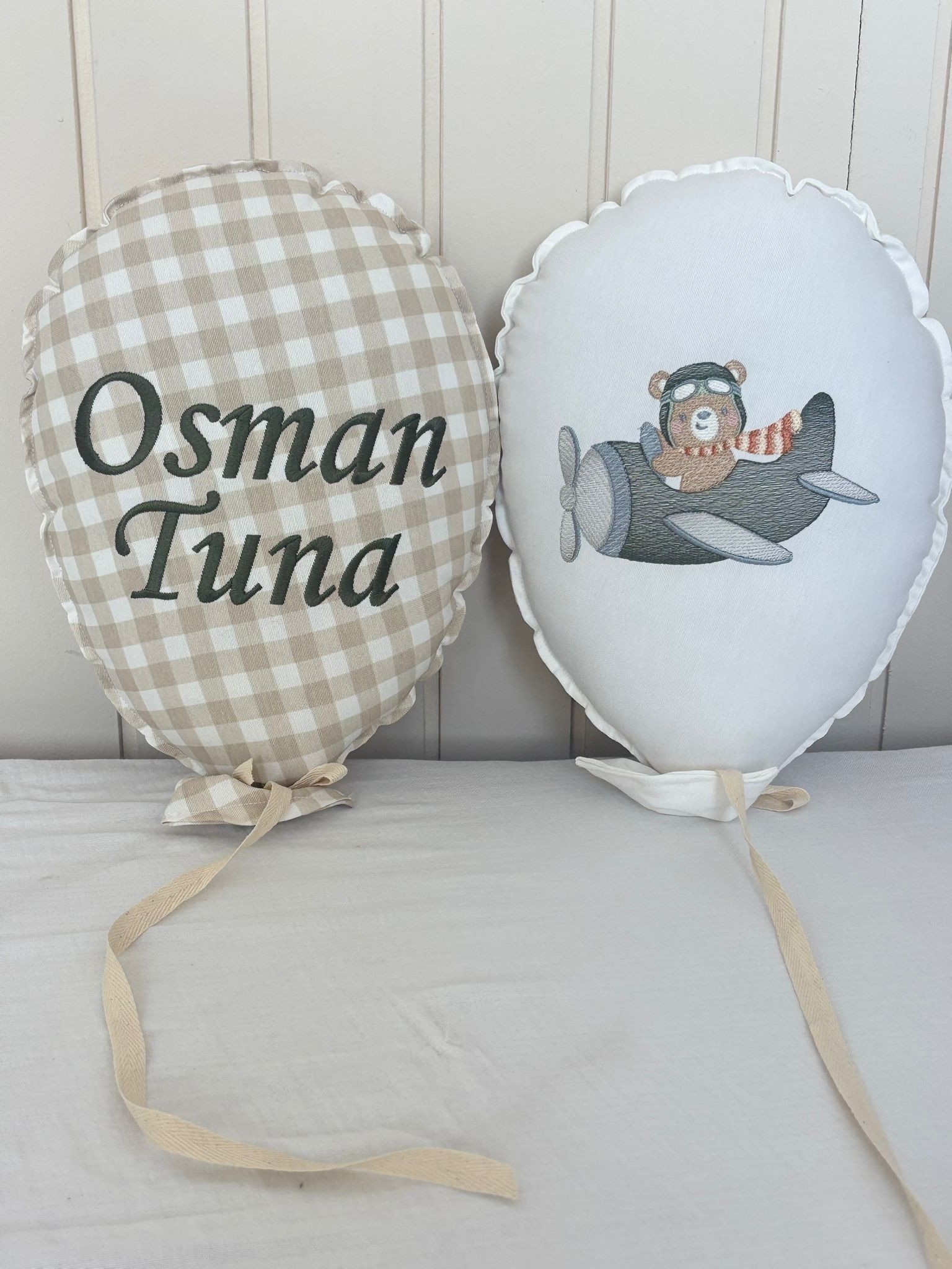NAKIŞ BALON 2'Lİ UÇAKLI AYI - BEJ PÖTİKARE