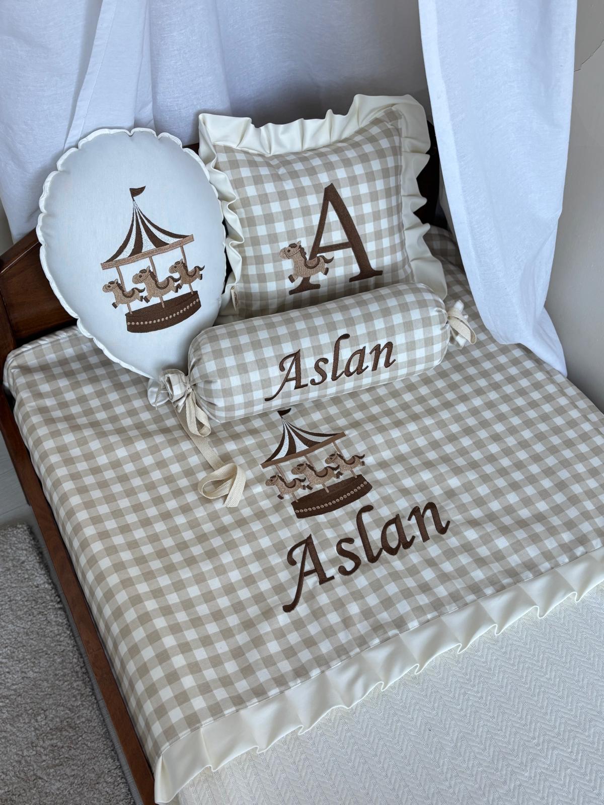 PİKE TAKIMI 4'LÜ ATLI KARINCA BALONLU - KOYU KAHVE