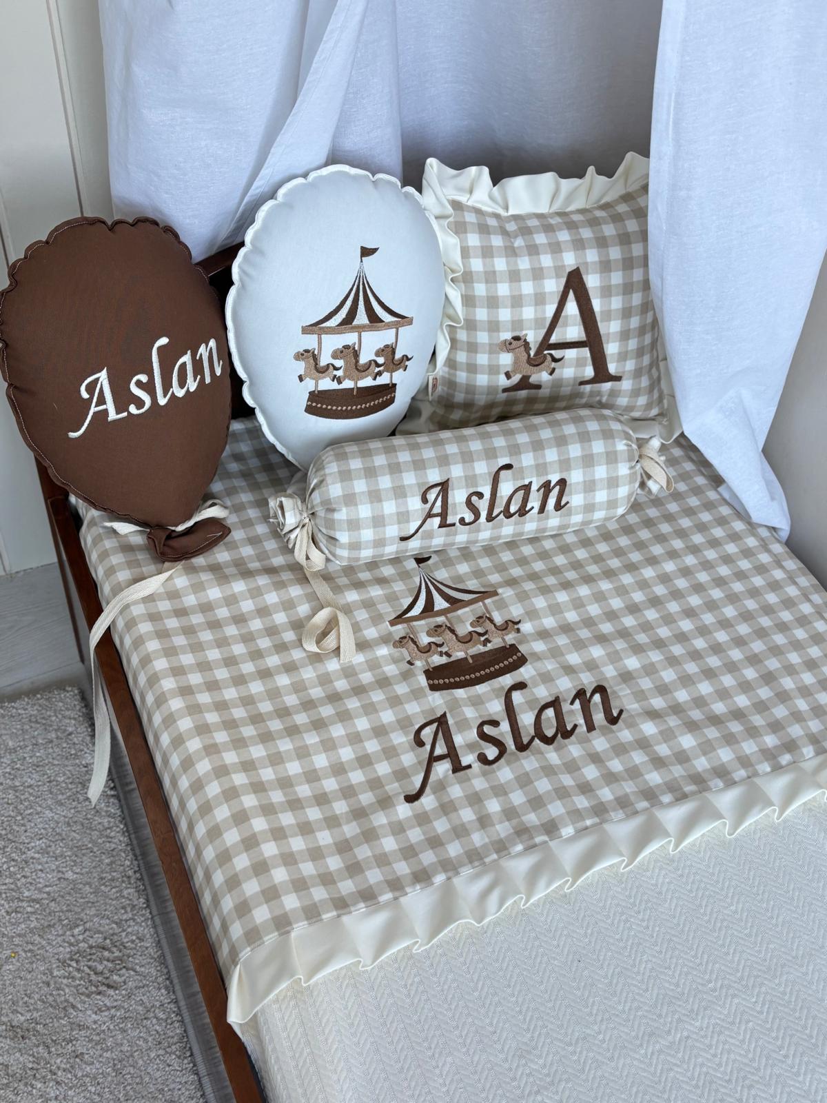PİKE TAKIMI 5'Lİ SET ATLI KARINCA BALONLU - KOYU KAHVE SET