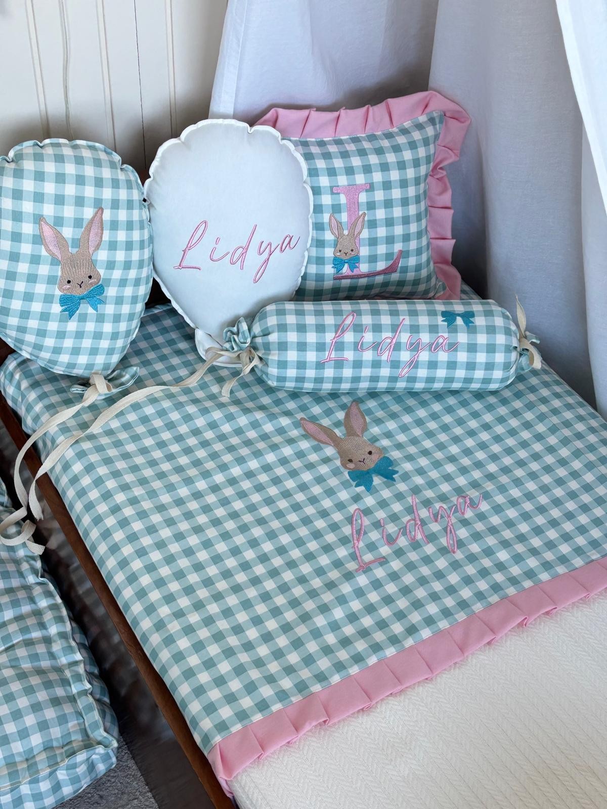 NİL YEŞİLİ PEMBE SET  PEMBE FIRFIR