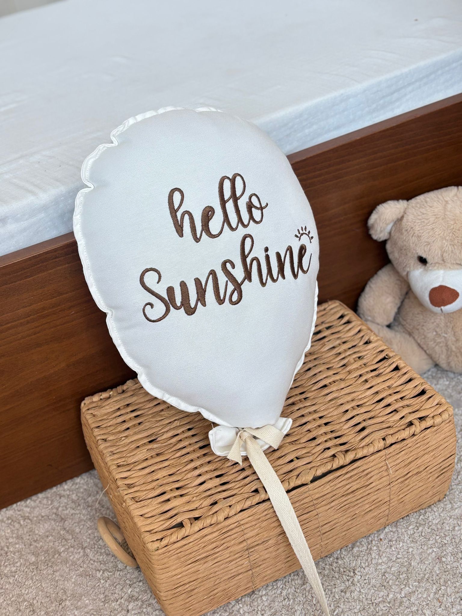 NAKIŞ BALON TEKLİ FİGÜRLÜ - EKRU KOYU KAHVE HELLO SUNSHİNE