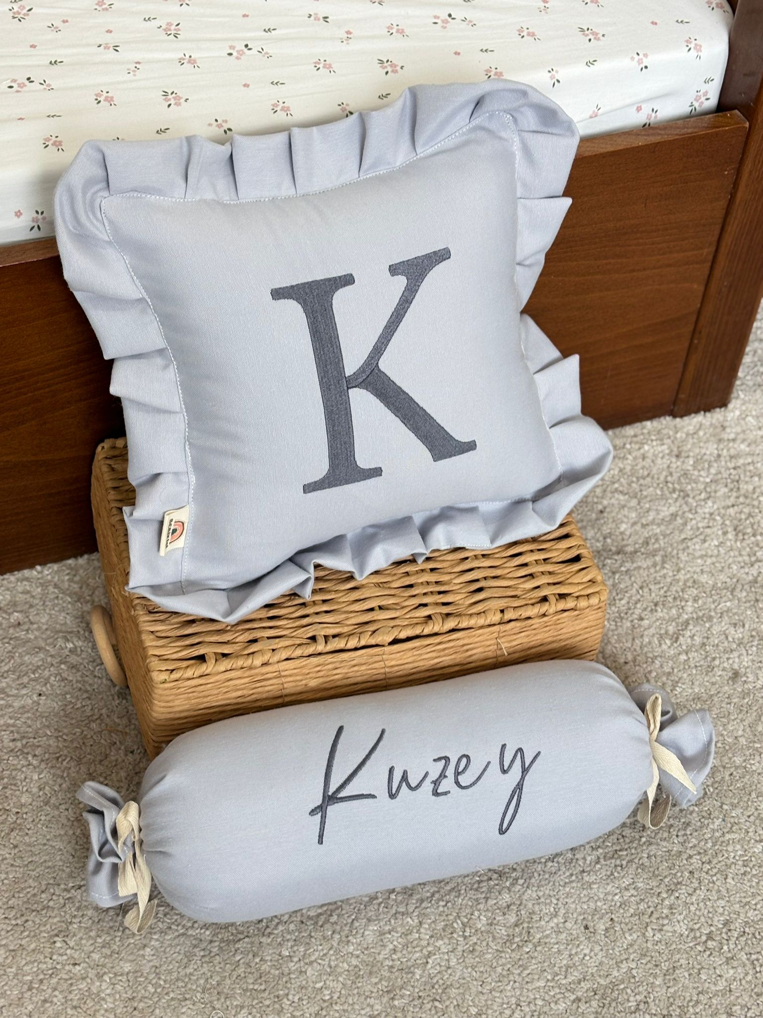 DEKORATİF 2'Lİ YASTIK DESENSİZ - GRİ- KOYU GRİ