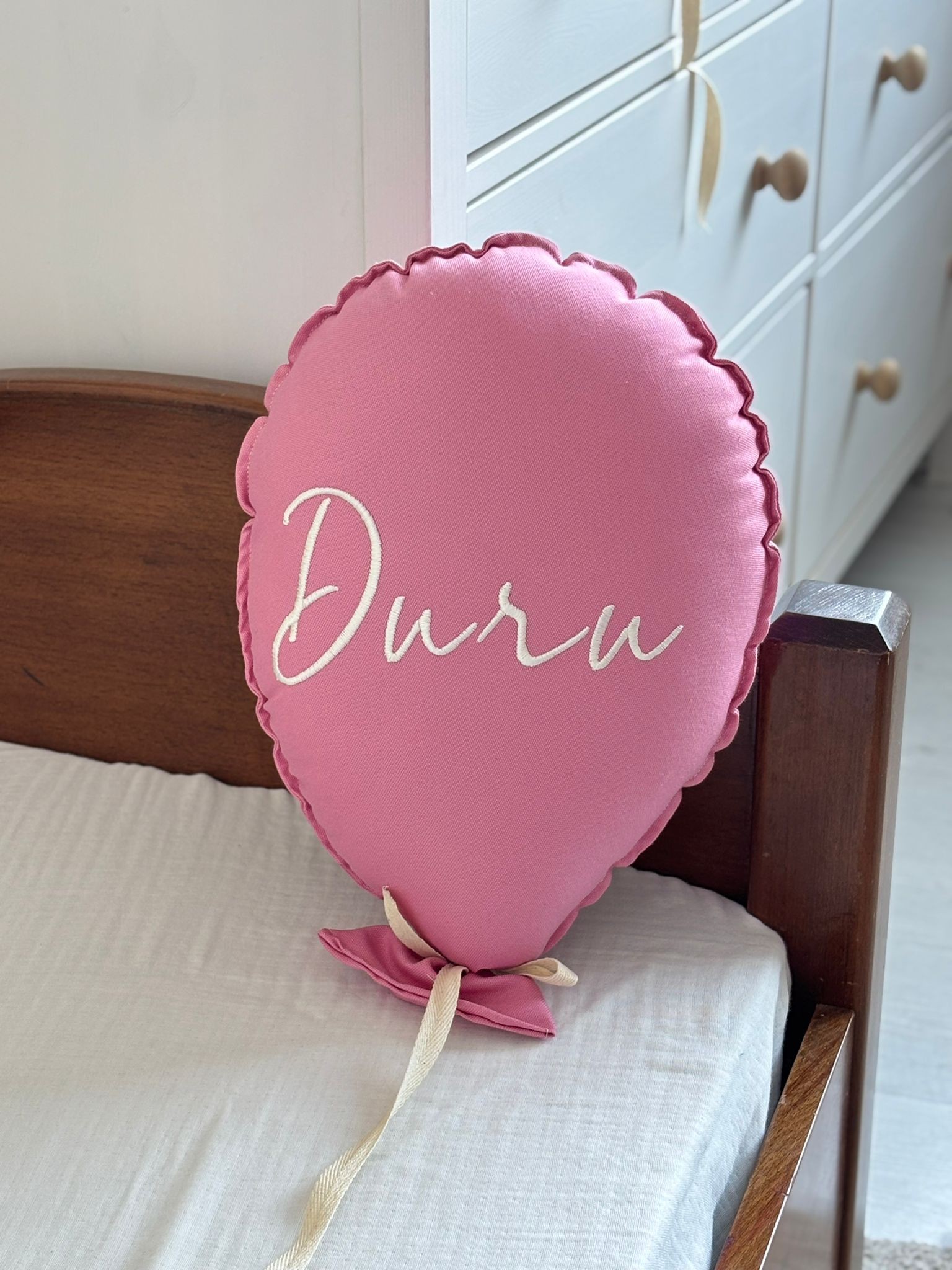 NAKIŞ BALON TEKLİ İSİMLİ - PEMBE EKRU