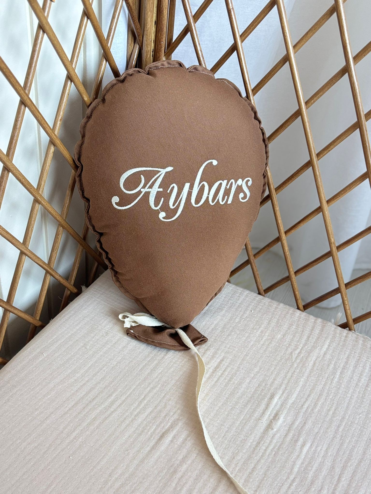NAKIŞ BALON TEKLİ İSİMLİ - KOYU KAHVE EKRU
