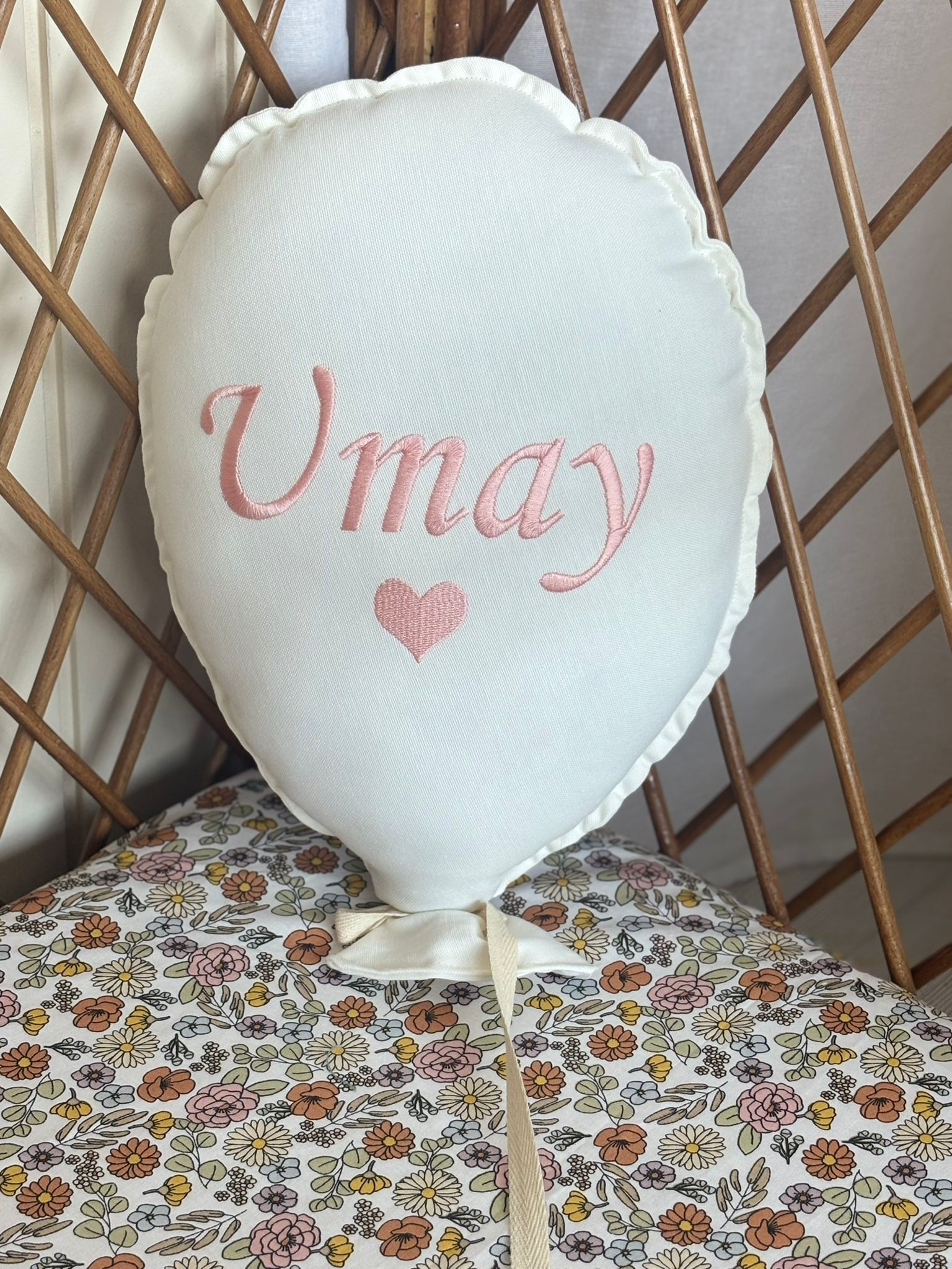 NAKIŞ BALON TEKLİ İSİMLİ - EKRU SOFT PEMBE