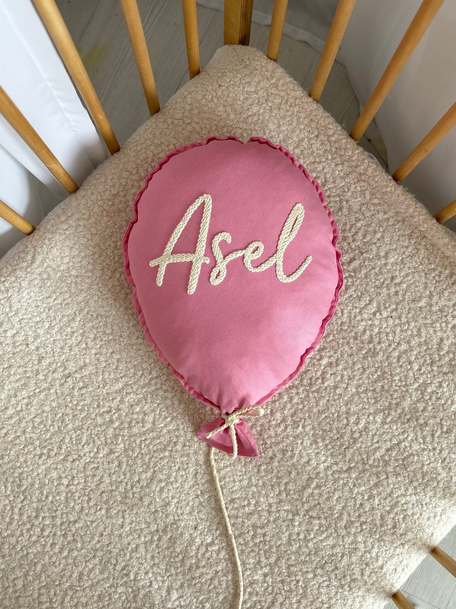 TEKLİ İSİM İŞLEMELİ - PEMBE BALON