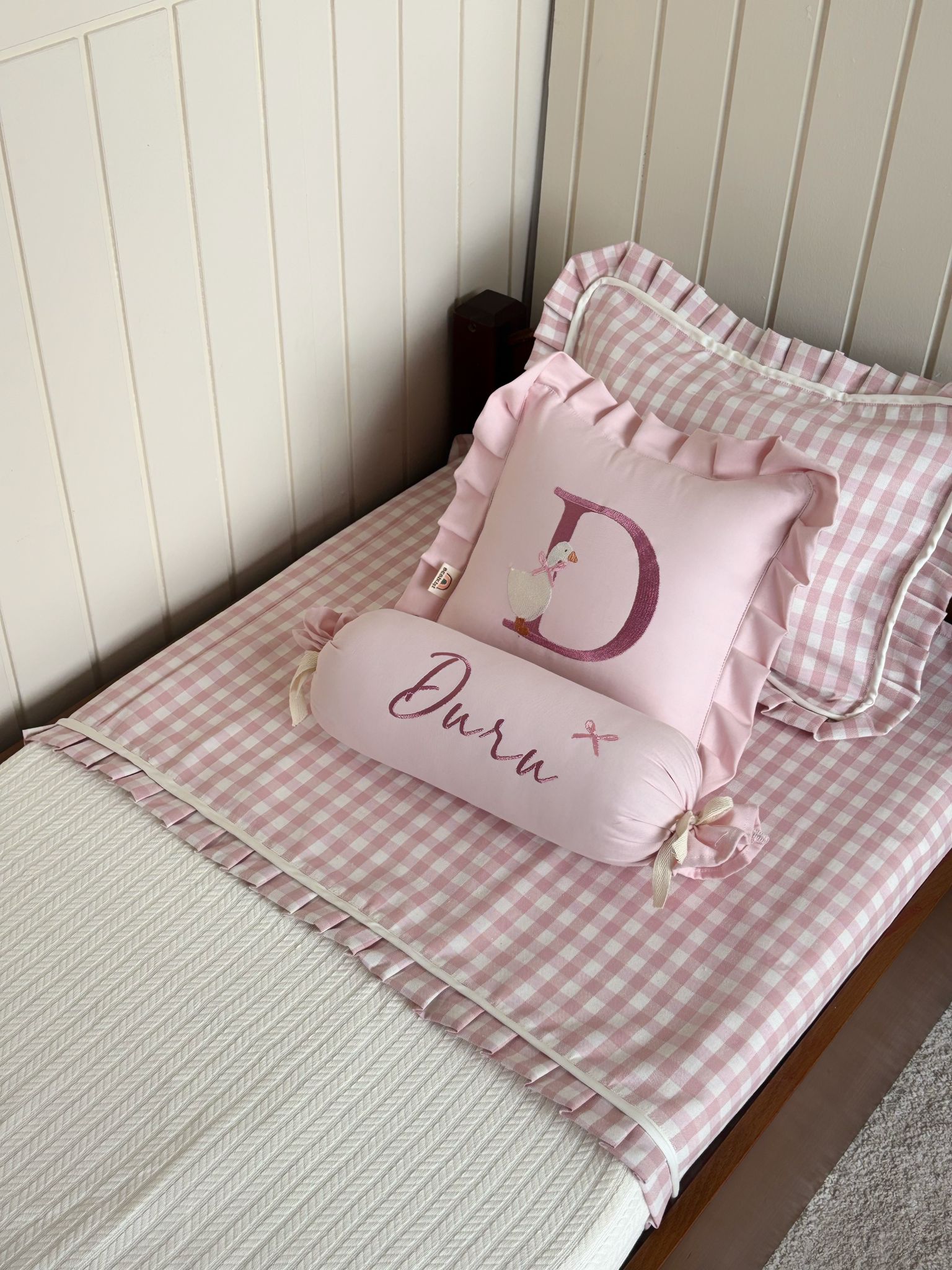 YASTIK KILIFLI 4'LÜ PİKE TAKIMI PUDRA GÜLKURUSU BLUSH GARDEN - GÜLKURUSU PUDRA PÖTİKARE