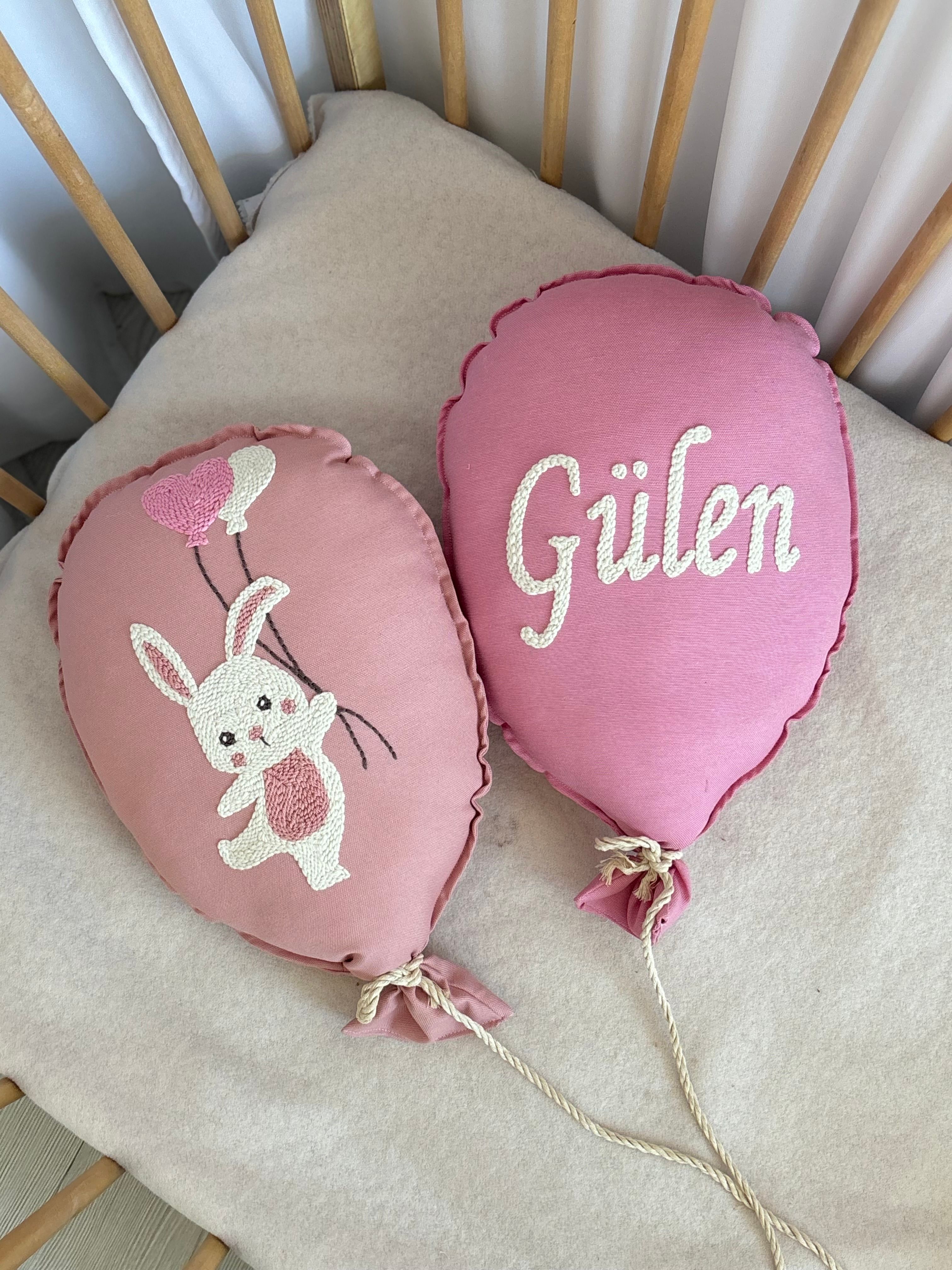 TAVŞAN MODEL 2'Lİ BALON TAKIMI - Gülkurusu pembe