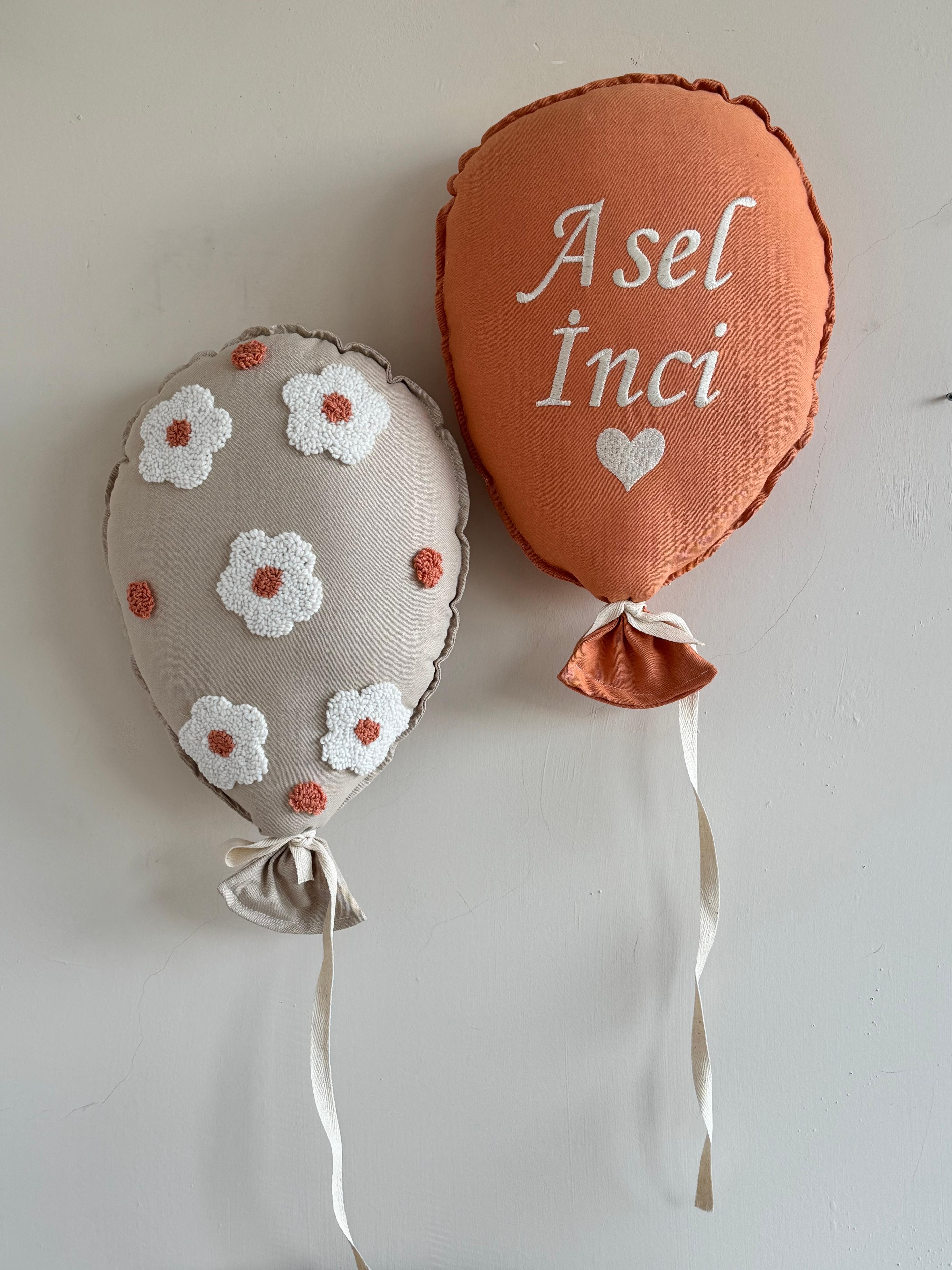 TURUNCU  NAKIŞLI PAPATYA TAKIM - 2 li balon