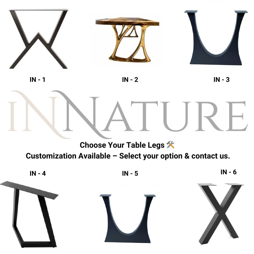 Clear Epoxy Olive Wood River Table – Custom Live Edge Dining or Office Desk | Handcrafted Natural Wood Furniture | INNATURE