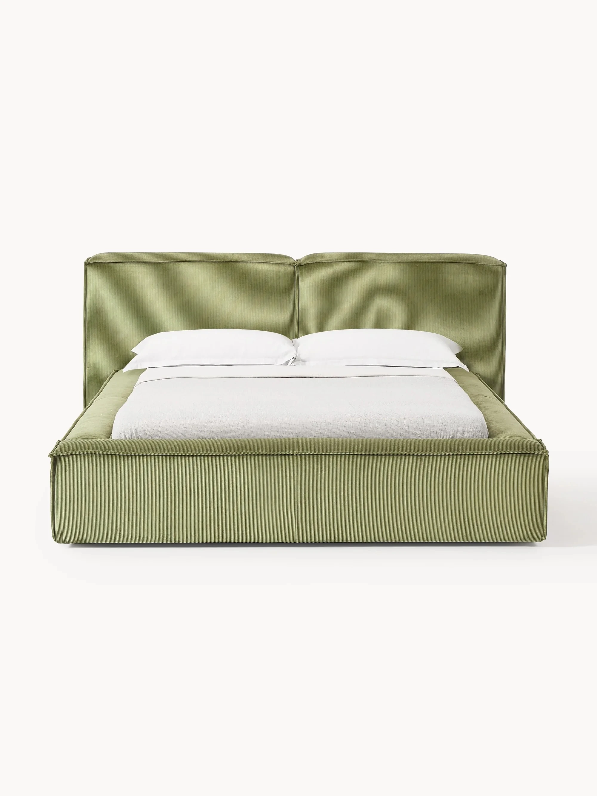 Soft Upholstered Bed – Queen Size | INNATURE - Green, Corduroy