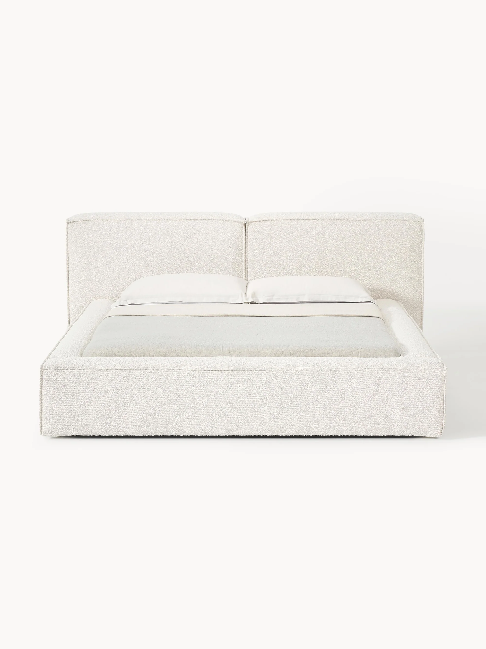 Soft Çift Kişilik Döşemeli Karyola | InNature Home - Açık Bej, Bukle