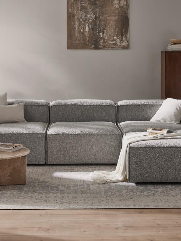 Soft Central Module Made of Boucle - InNature Home  - Gray