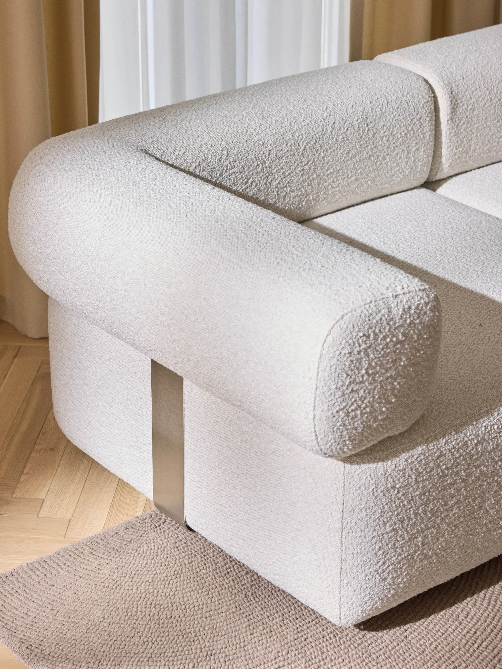 Sofia Modüler Puflu Kanepe 3-4 Kişilik - INNATURE  - Kırık Beyaz