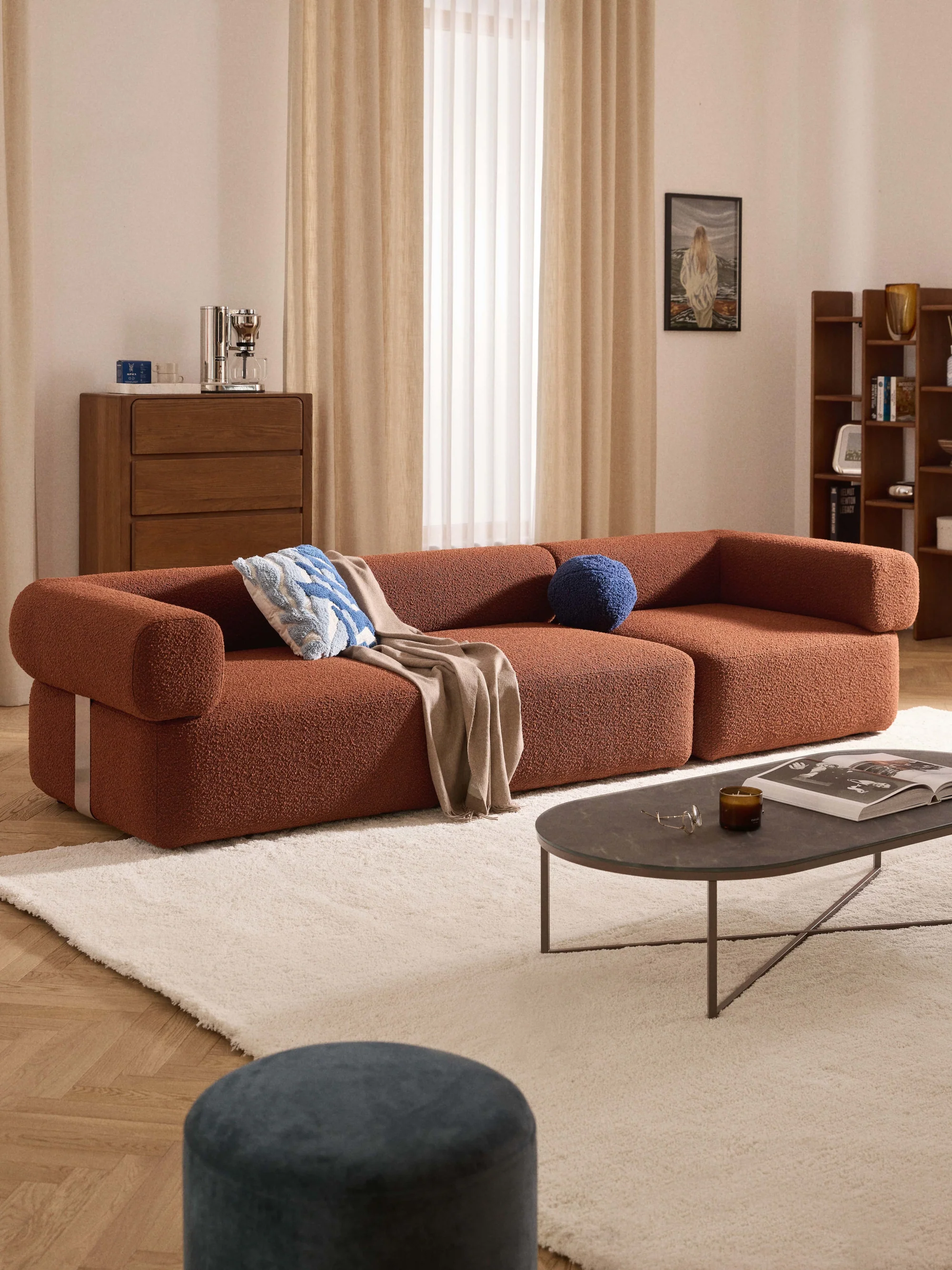 Sofia Modüler Kanepe 3-4 Kişilik - INNATURE  - Pişmiş Toprak