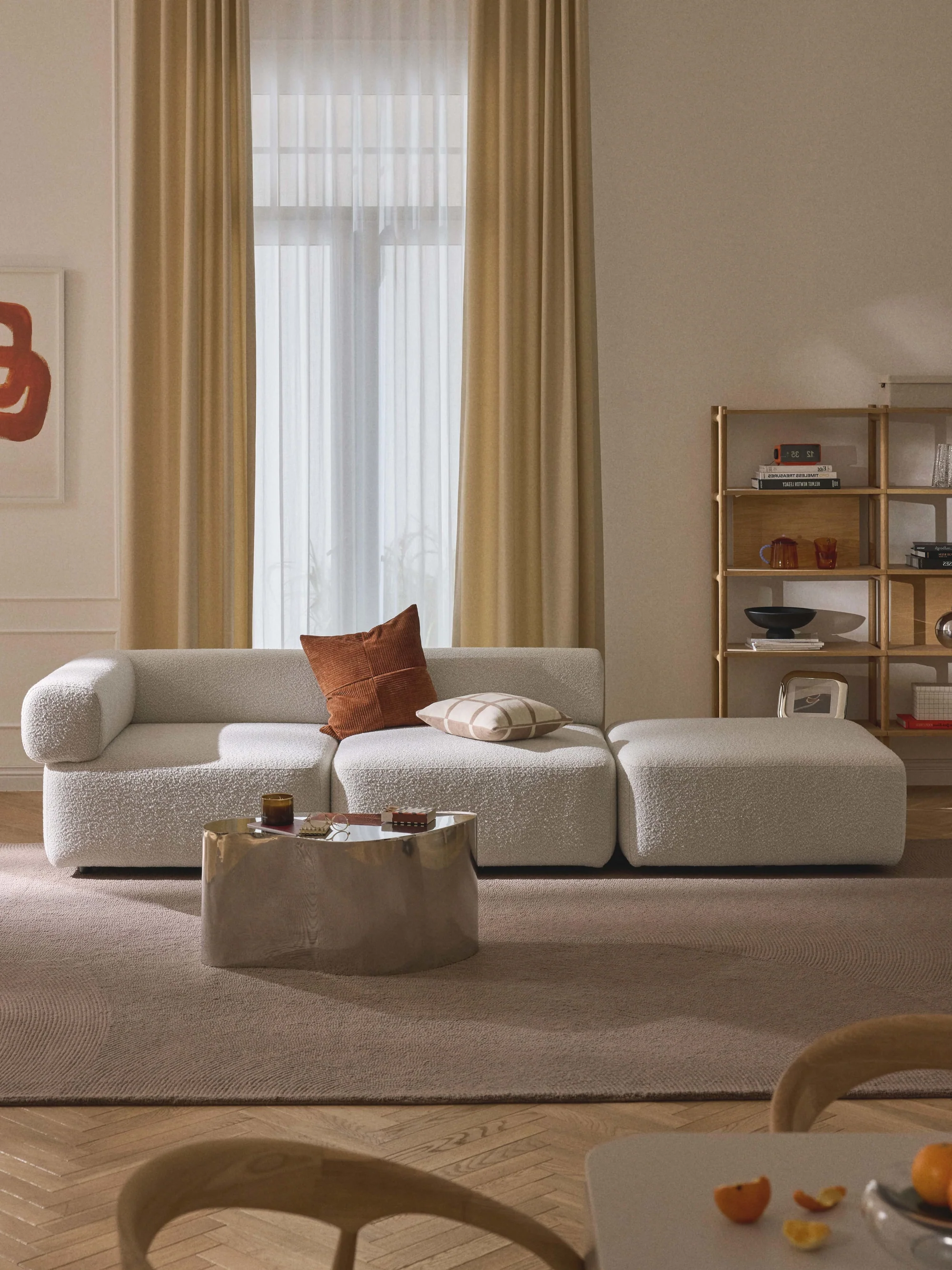 Sofia Modüler Puflu Kanepe 3-4 Kişilik - INNATURE  - Kırık Beyaz