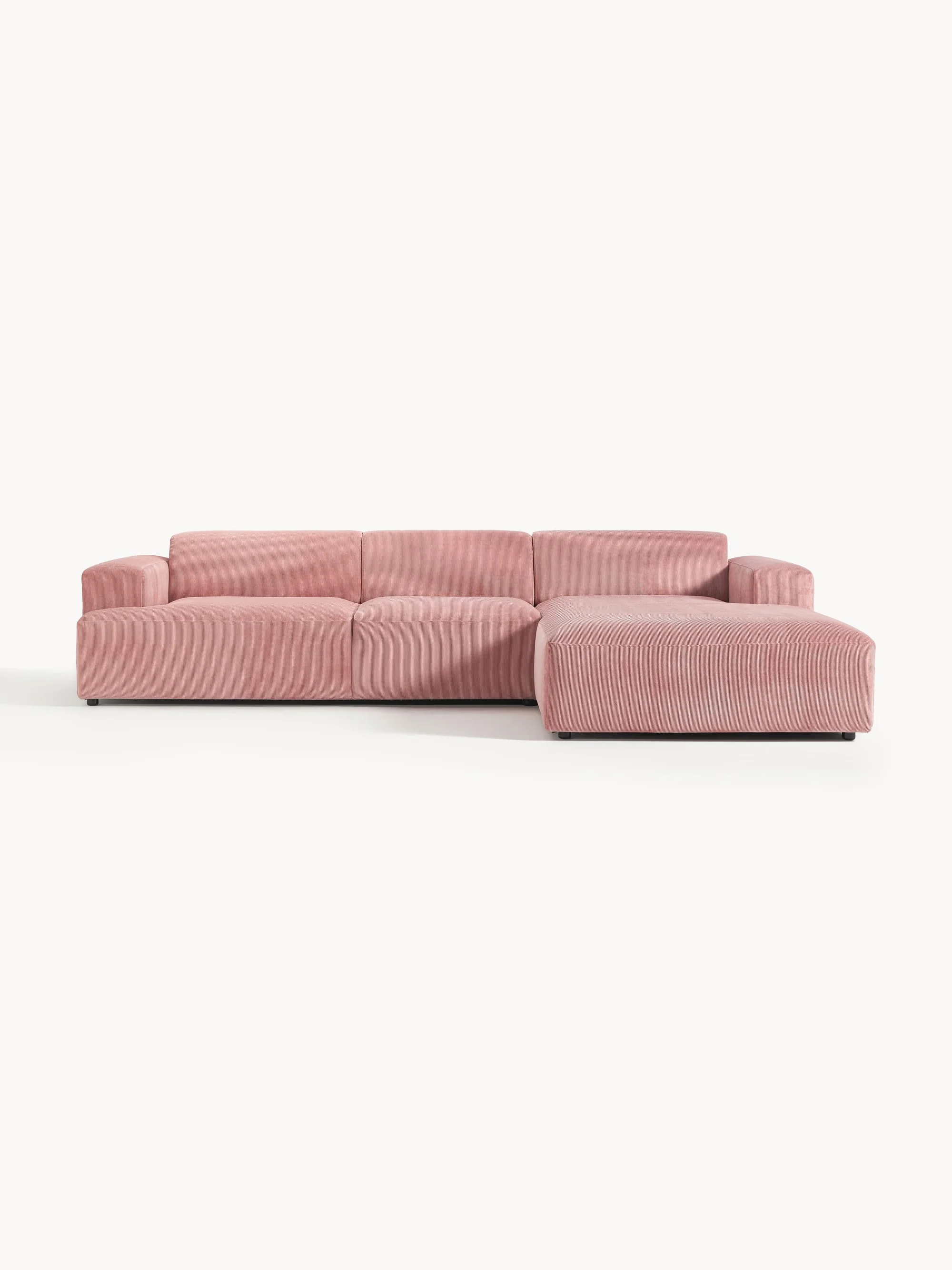 Stella Yumuşak Oturumlu Modüler Köşe Kanepe (4-5 Kişilik) InNature Home - Fitilli Kadife, Pembe