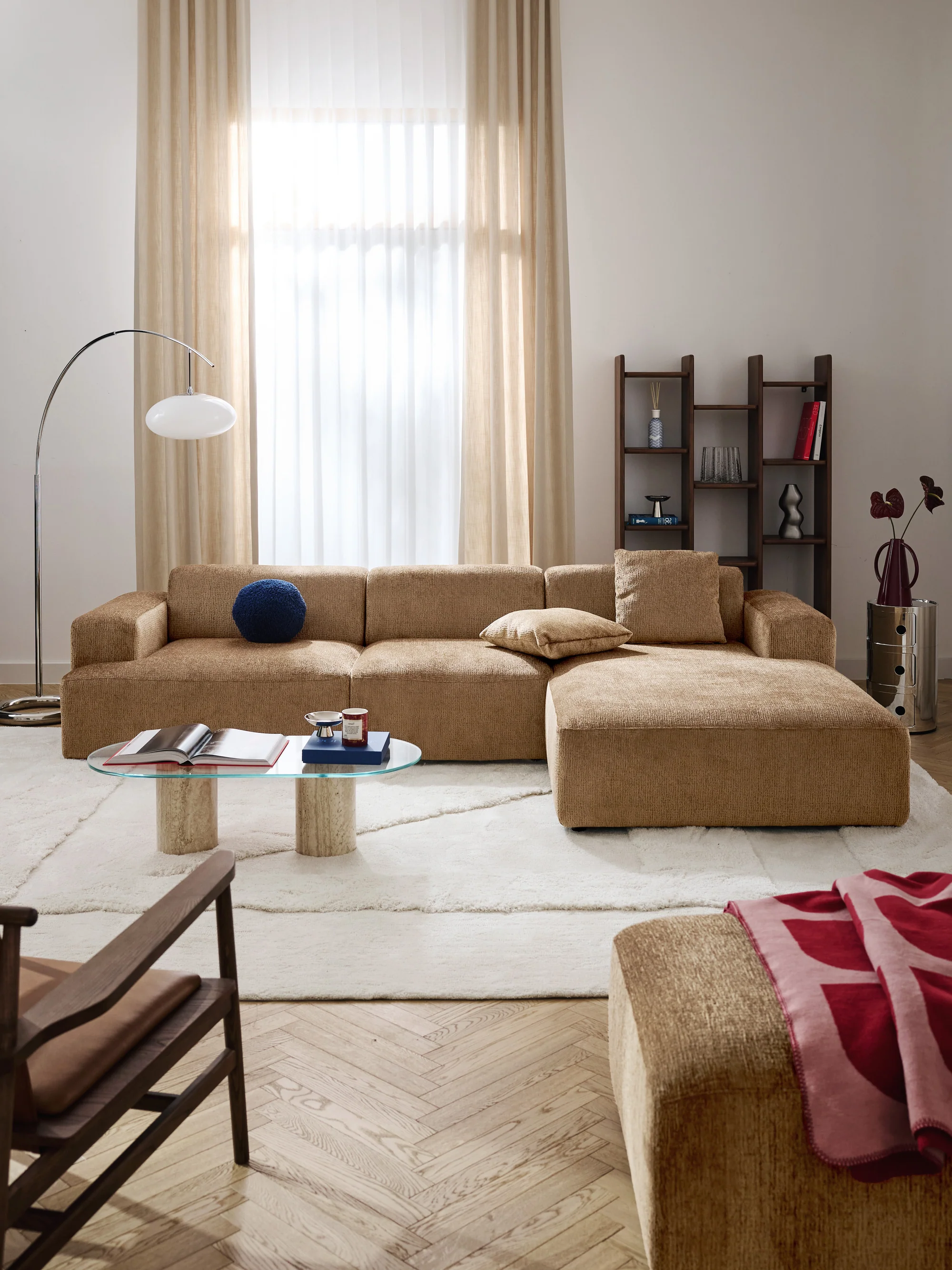 Stella Yumuşak Oturumlu Modüler Köşe Kanepe (4-5 Kişilik) InNature Home - Şönil, Hardal Kahverengi