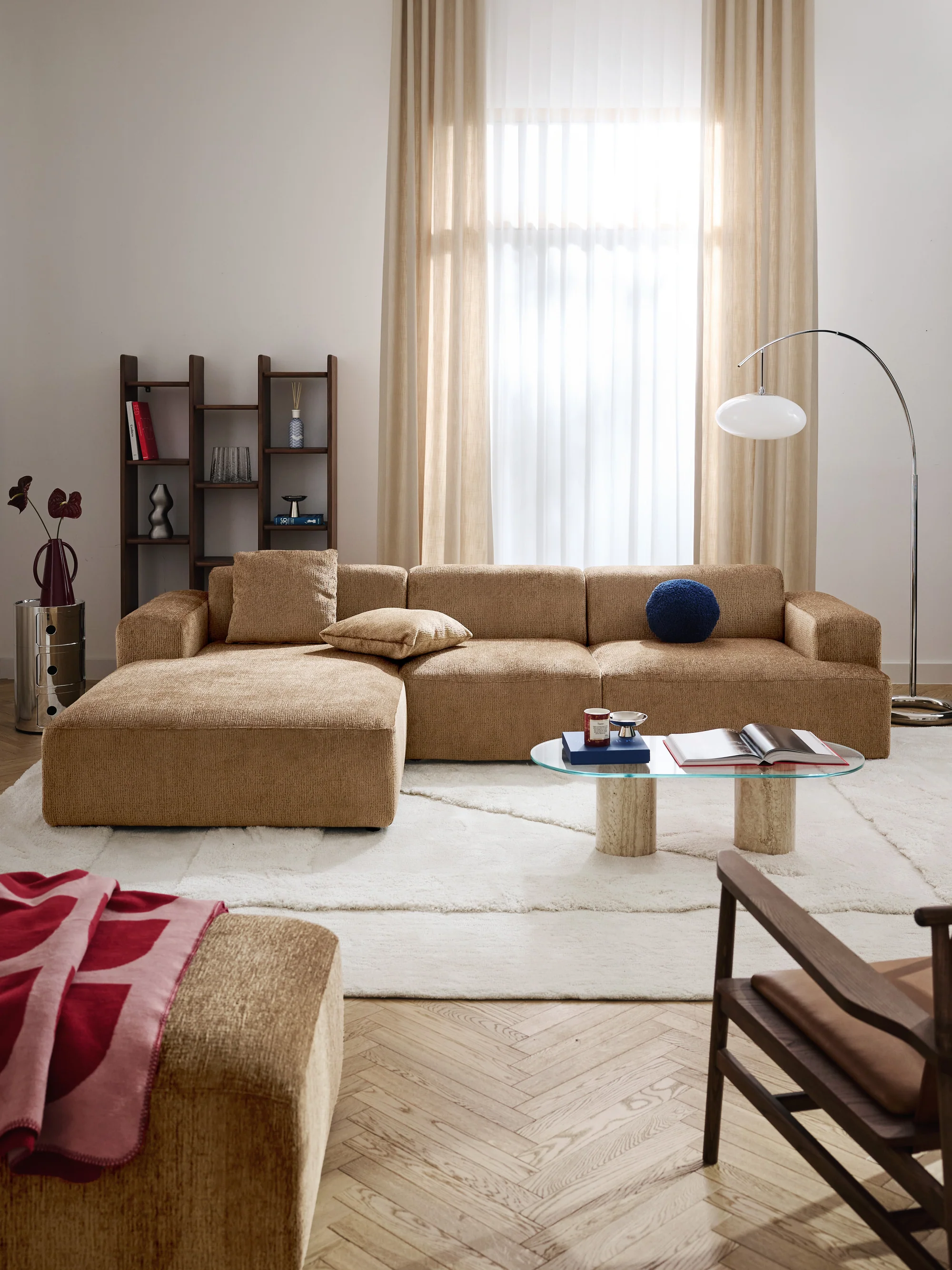 Stella Yumuşak Oturumlu Modüler Köşe Kanepe (4-5 Kişilik) InNature Home - Şönil, Hardal Kahverengi